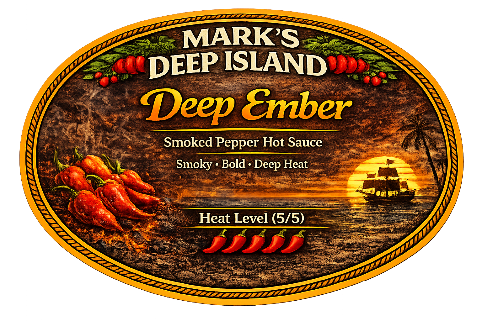 Deep Ember smoked pepper hot sauce — Mark’s Deep Island Sauces