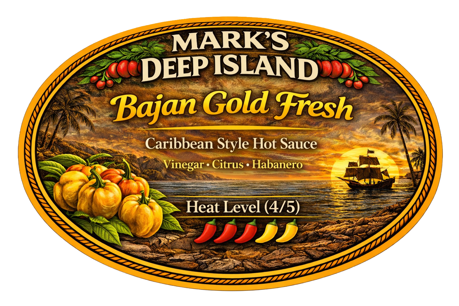 Bajan Gold Caribbean pepper sauce — Mark’s Deep Island Sauces