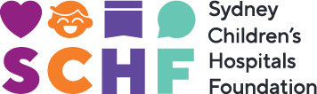Logo of Sydney Children's Hospitals Foundation with colorful heart, smiling face, and the acronym SCHF.