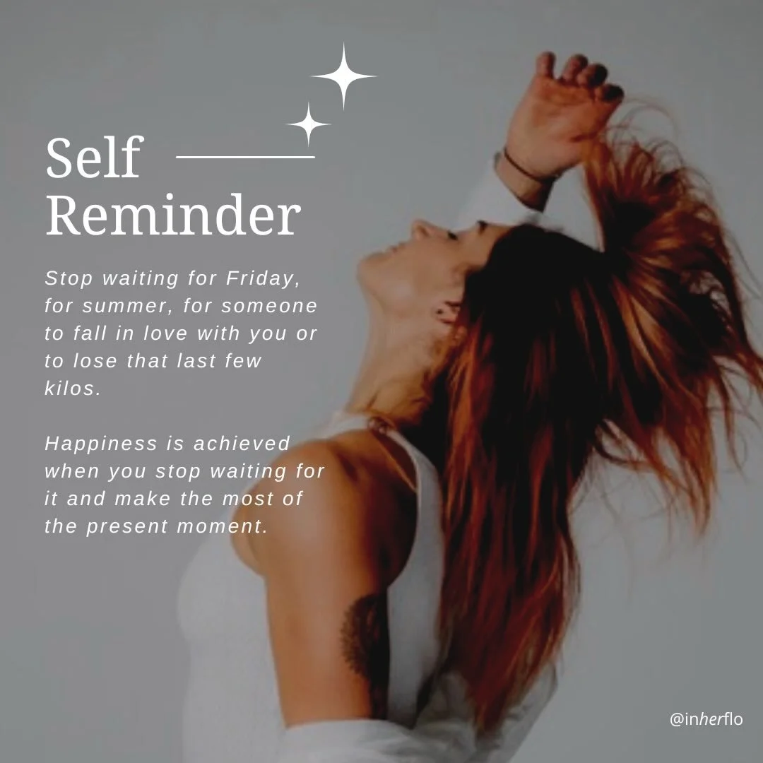 Stop waiting for Friday.
For summer.
For someone to finally text you back.
For the &ldquo;perfect&rdquo; version of you that&rsquo;s 3&ndash;5kg lighter.

Life isn&rsquo;t hiding on the other side of any of those things.
It&rsquo;s right here in fron