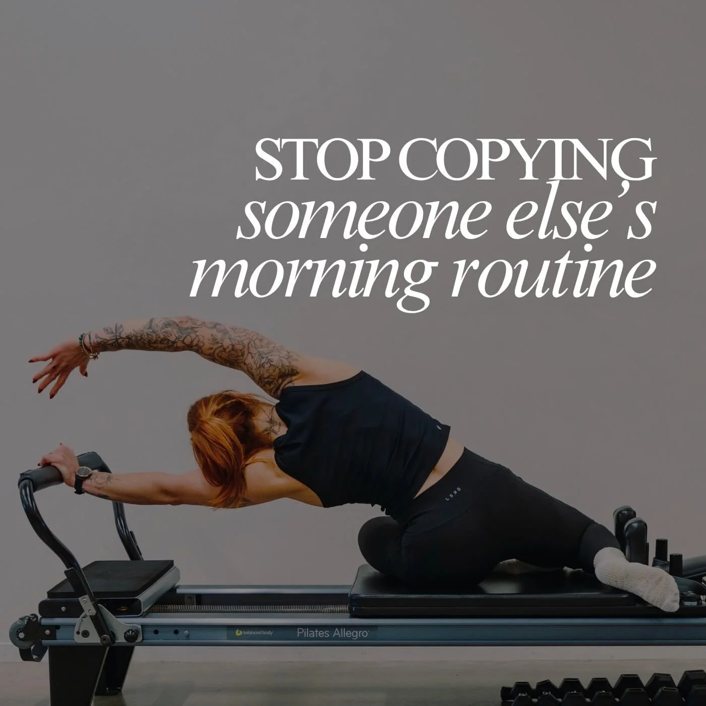 That &ldquo;perfect&rdquo; morning routine you saved?
The 5am wake up, green juice, cold plunge, journal, workout, meditate, breathwork, walk, gratitude, protein smoothie&hellip;

Babe&hellip; whose life is that?
Because it might not be yours.

And t