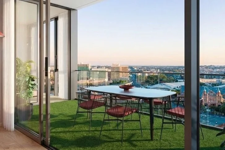 Artificial grass fitted to an apartment balcony and courtyard on the Sunshine Coast