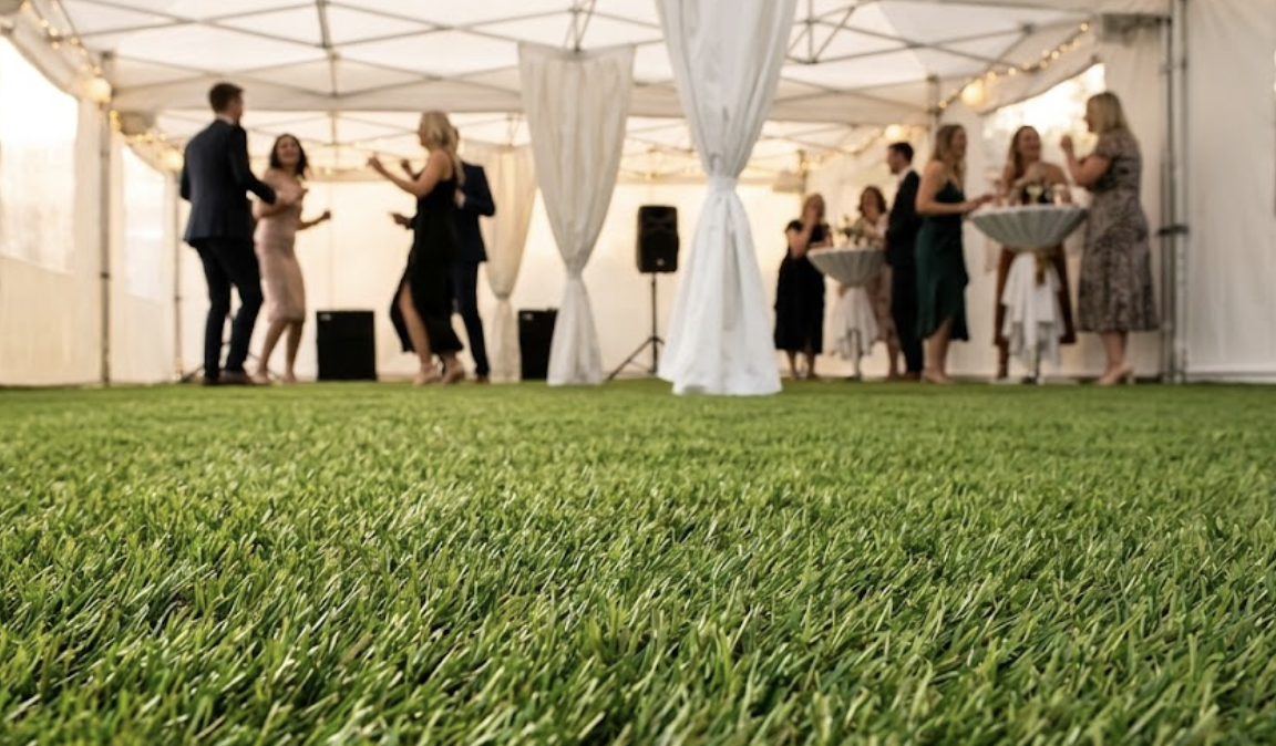 Synthetic lawn at a Sunshine Coast event venue set up for a function