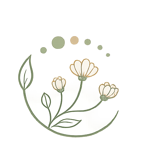 Icon representing the life stages of women: Three stages of growth of a flower from bud to bloom- associated with Seed Psychology Services