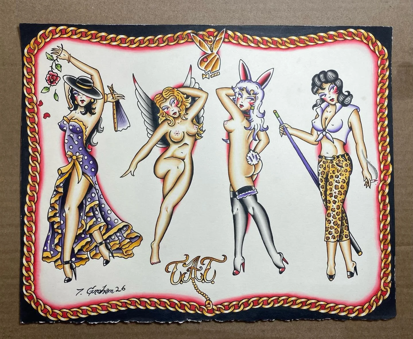 Ready to go! I have some classic pinup girls up for grabs! Dm me to snag one this week. #pinupgirl #traditionaltattooflash #denvertattoo #fyp