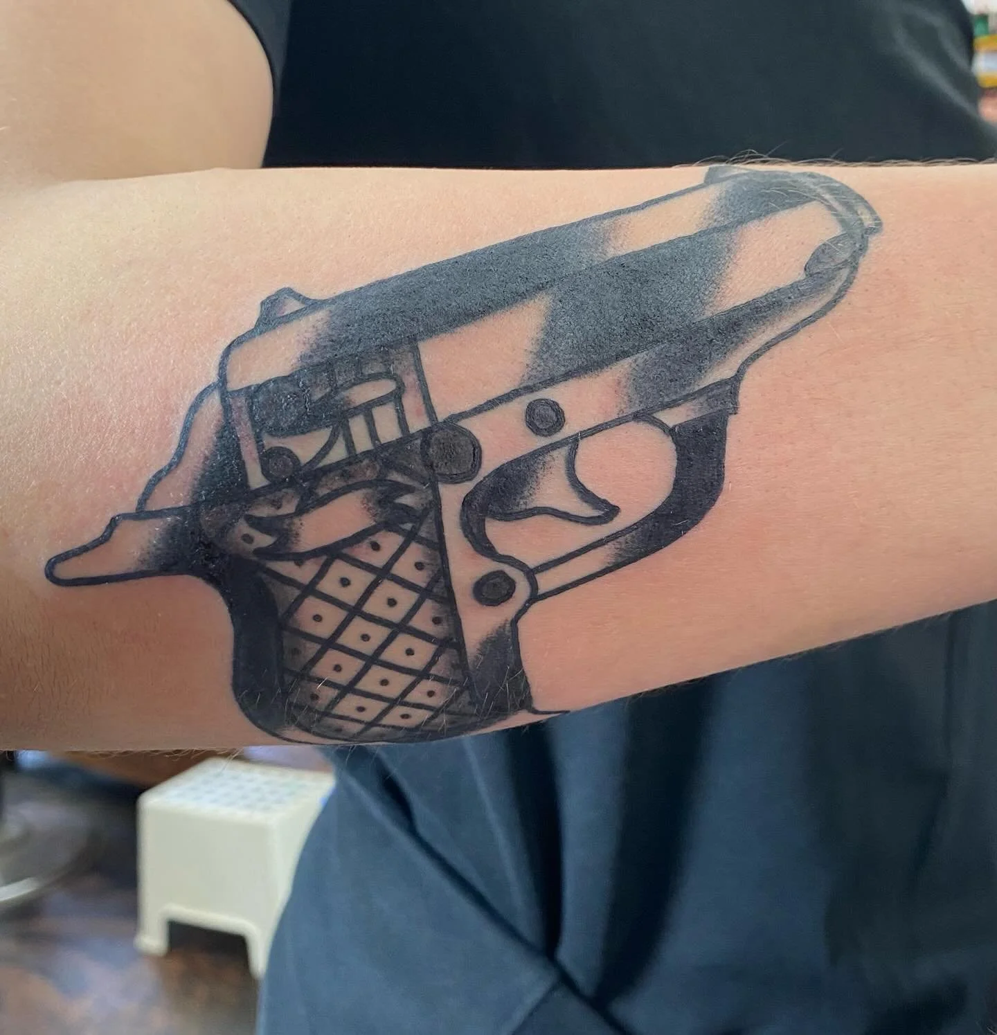 Tatt gat for @vaginapriest thank you. @thickasthievestattoo #tattoos #denvertattoo #traditionaltattooflash #guntattoo
