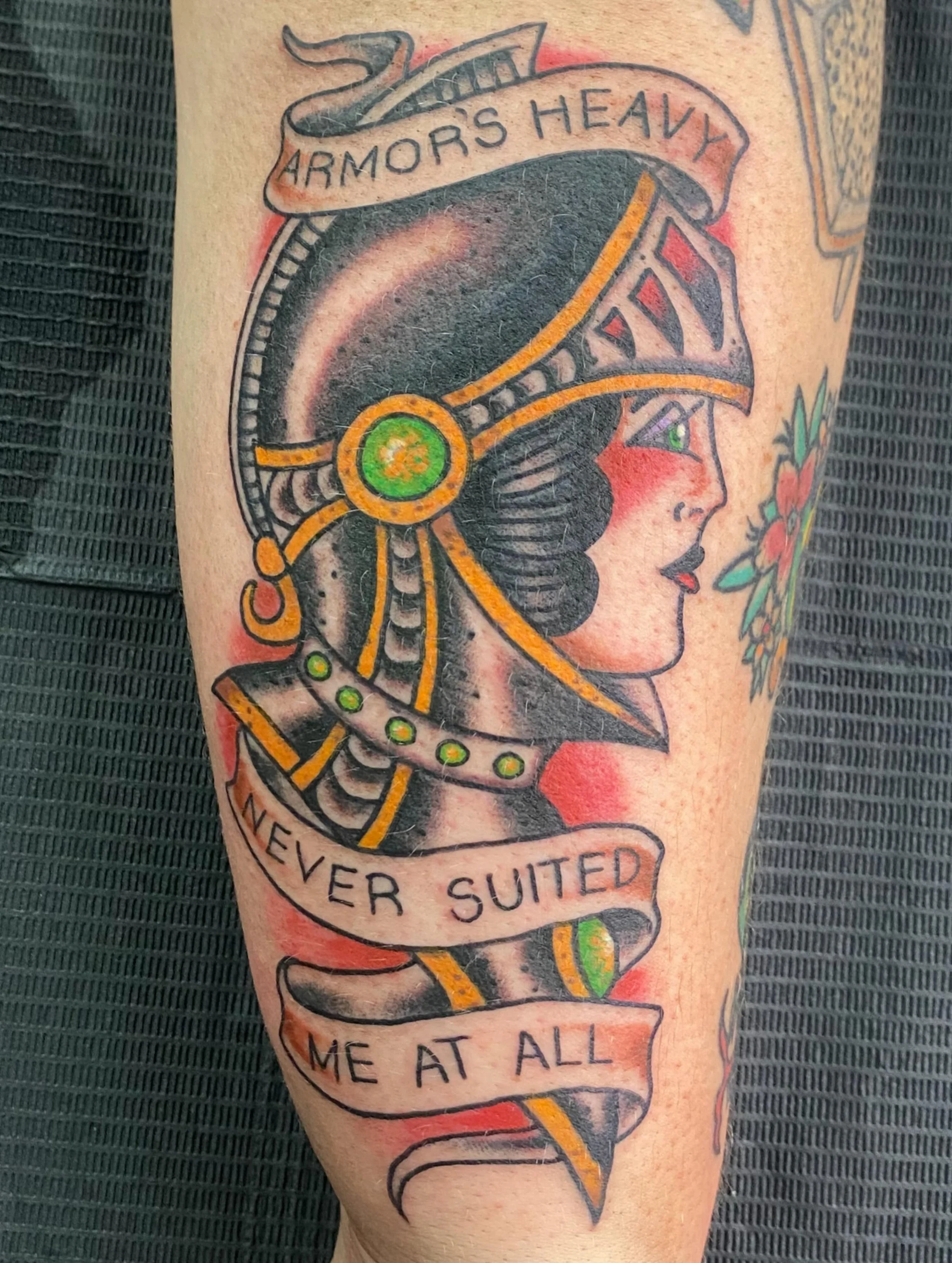 I got to make this custom lady head for @lk.konkoli.visuals thank you 🙏 @thickasthievestattoo #ladyheadtattoo #tattoo #denvertattoo #traditional_tattoo