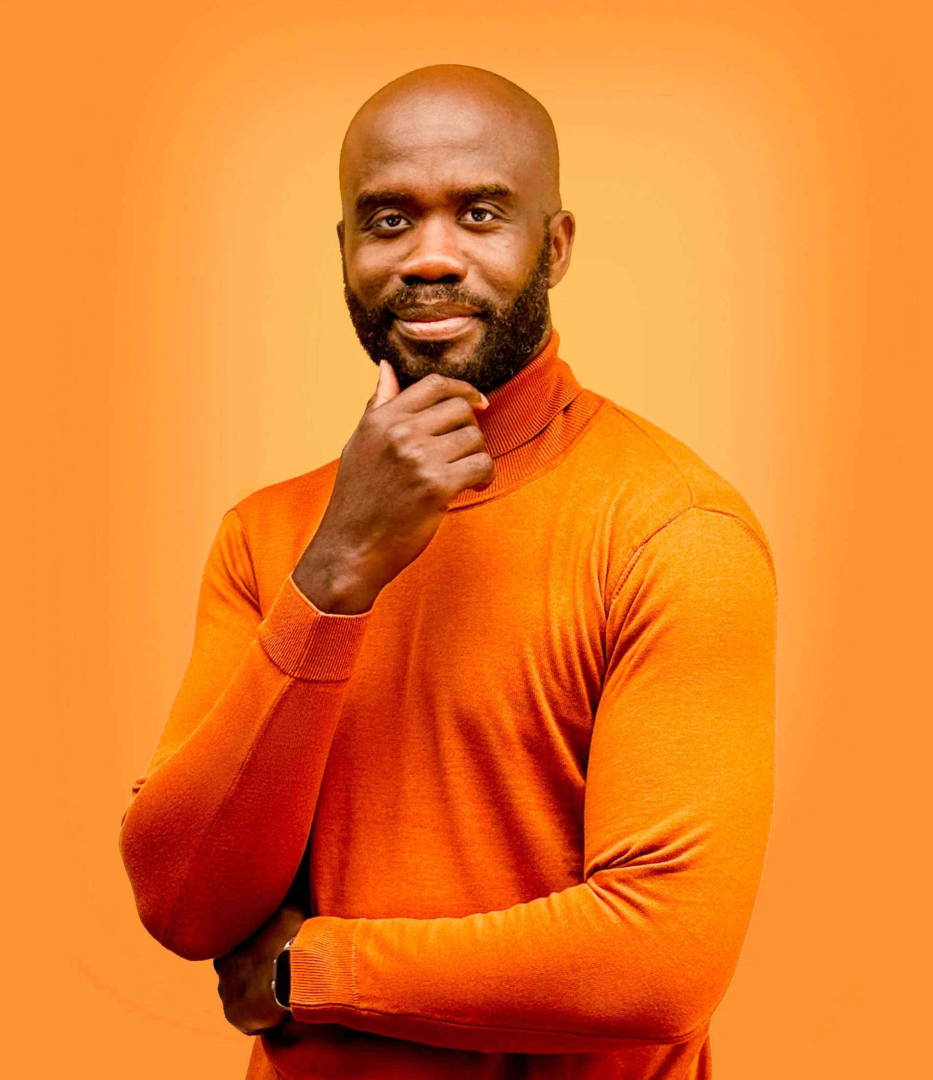 A photo of Wilfried Zehourou looking at the camera.