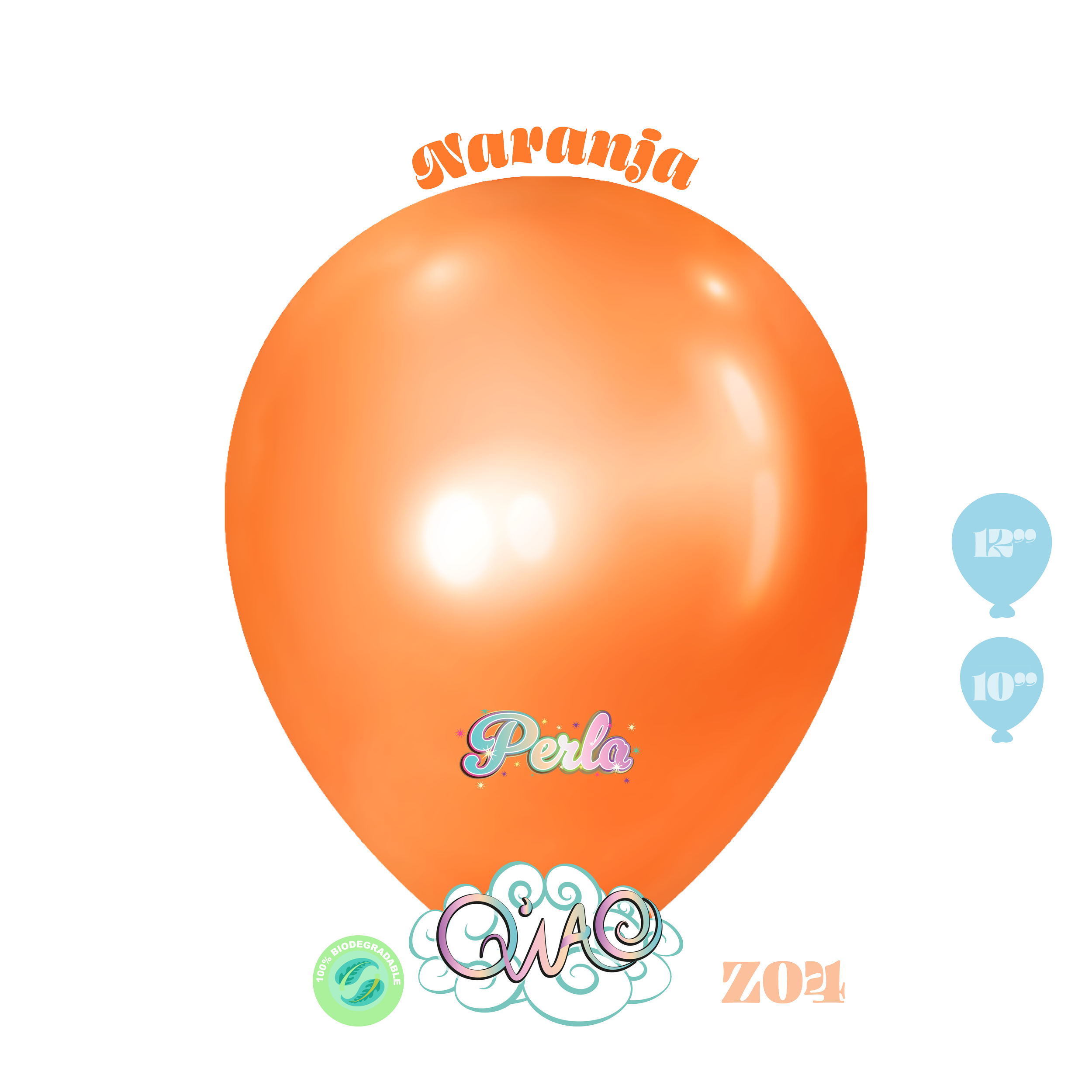 Z04 Naranja Perla Globo de látex biodegradable