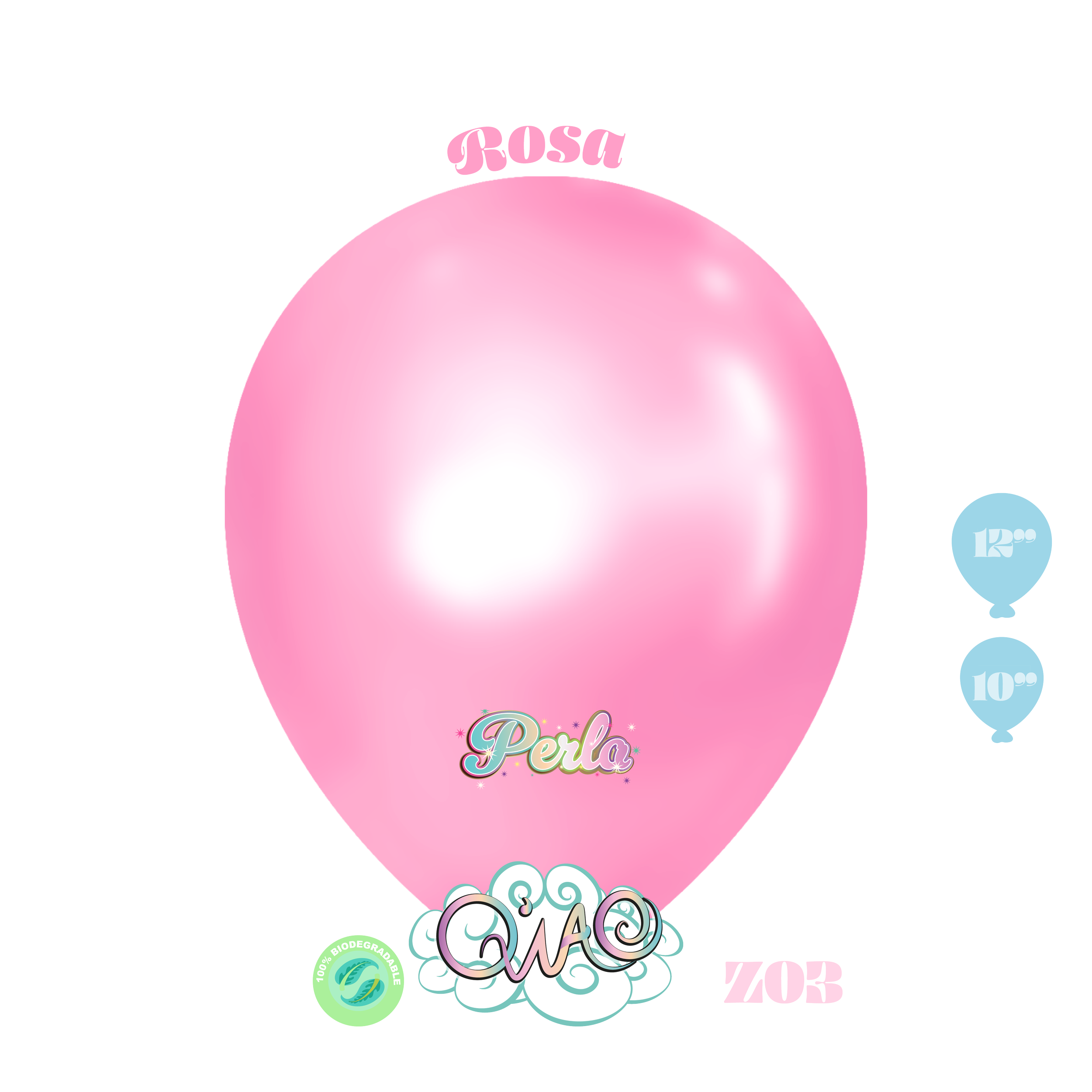 Z03 Rosa Perla Globo de látex biodegradable