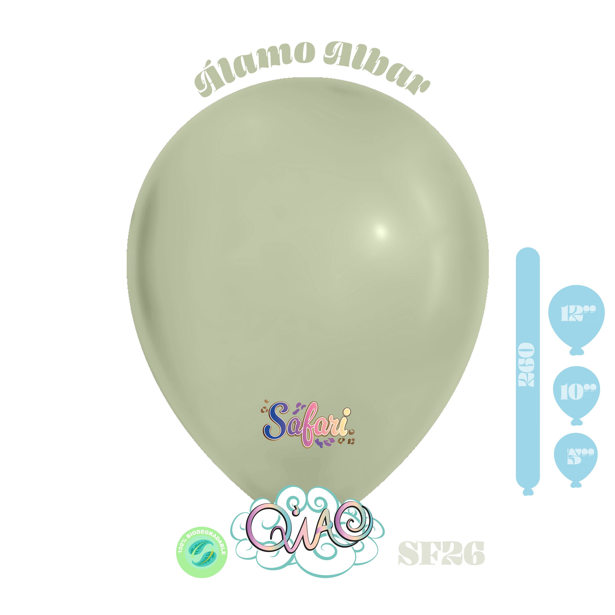 SF26 Álamo Albar Safari Globo de látex biodegradable