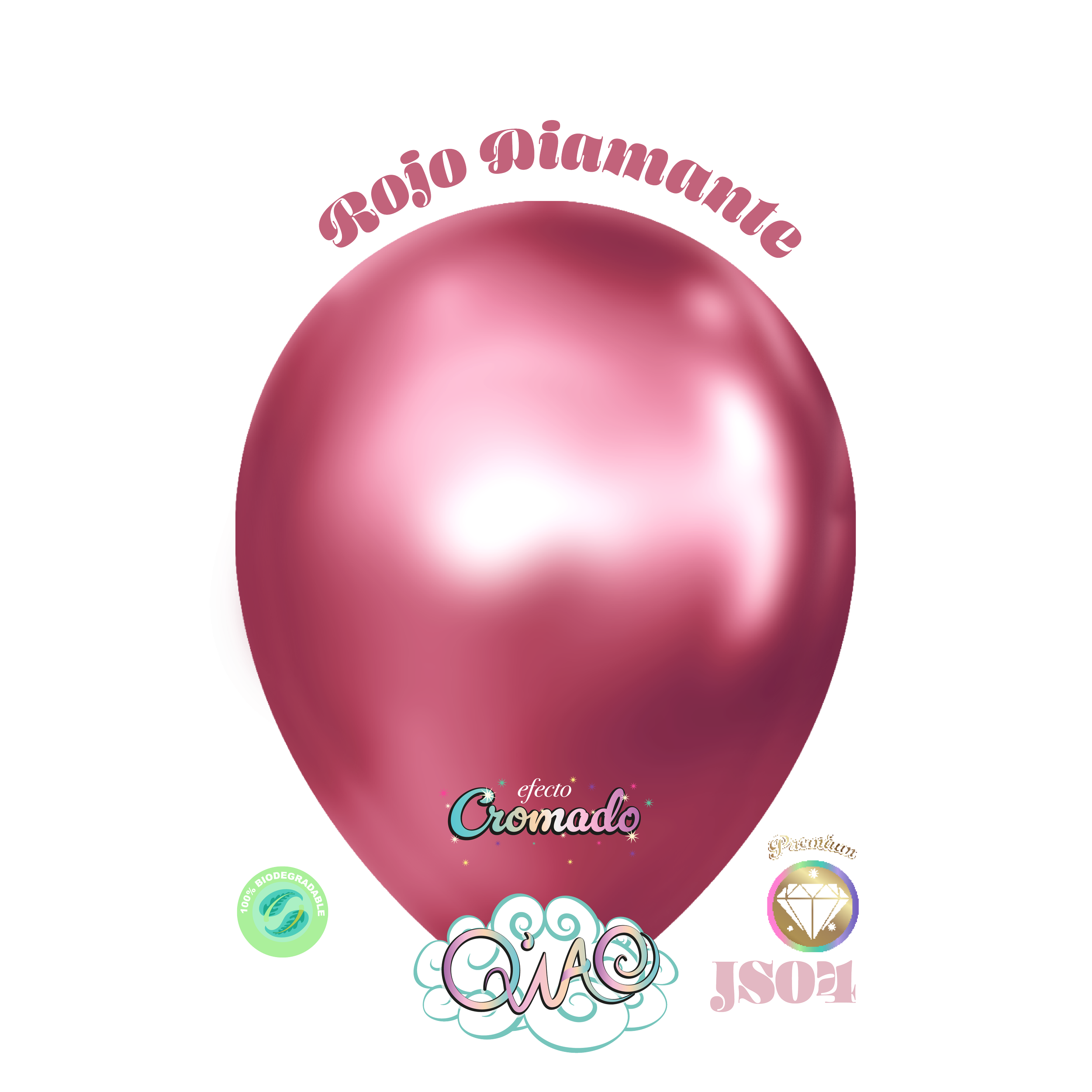 JS04 Rojo Diamante efecto Cromado