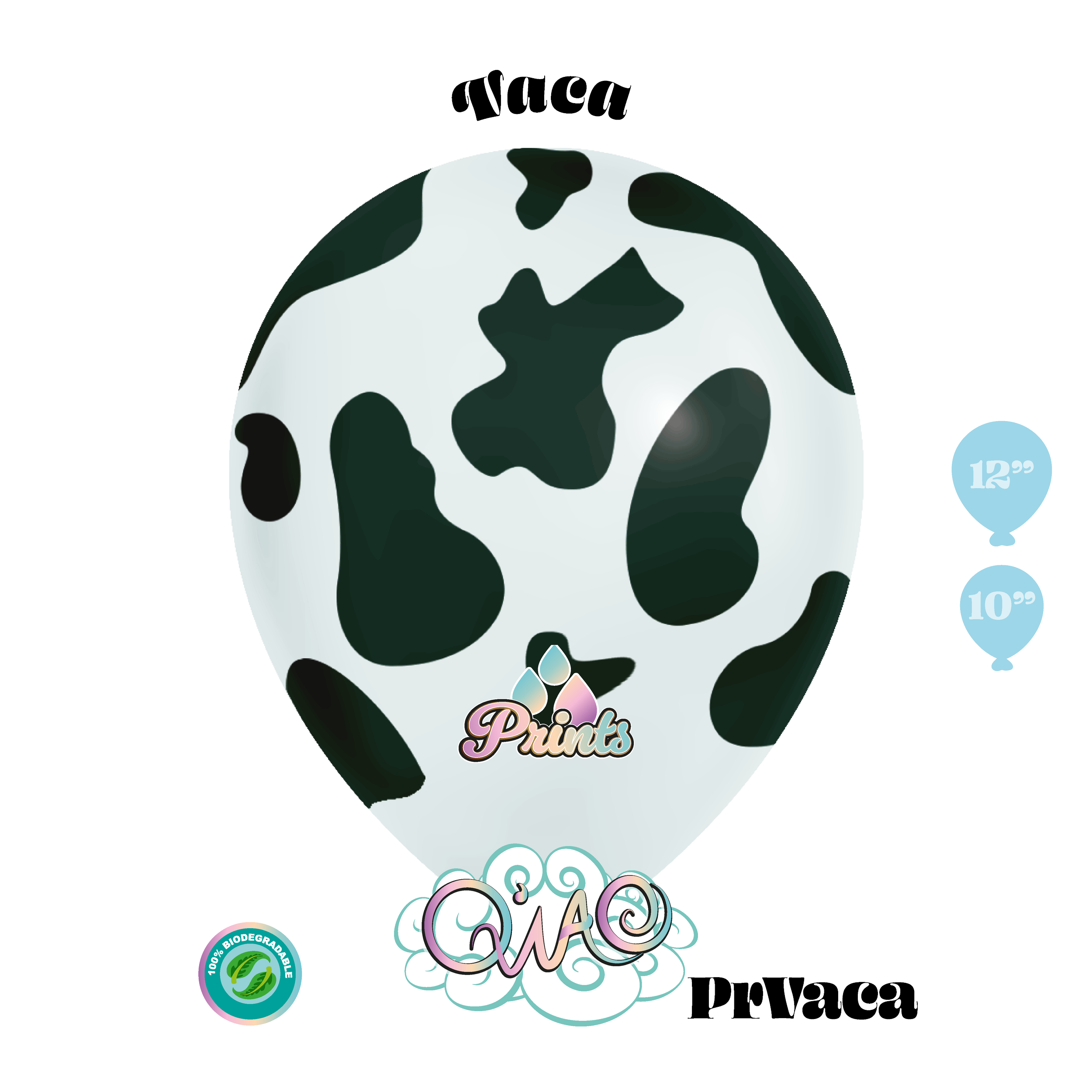 PrVaca globo de látex de vaca