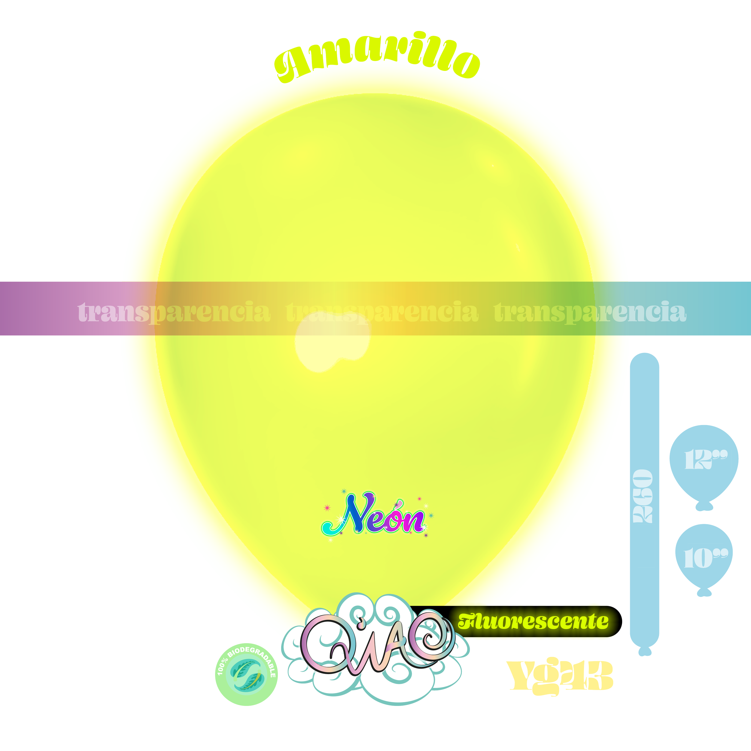 YG43 Amarillo Neon globo de látex