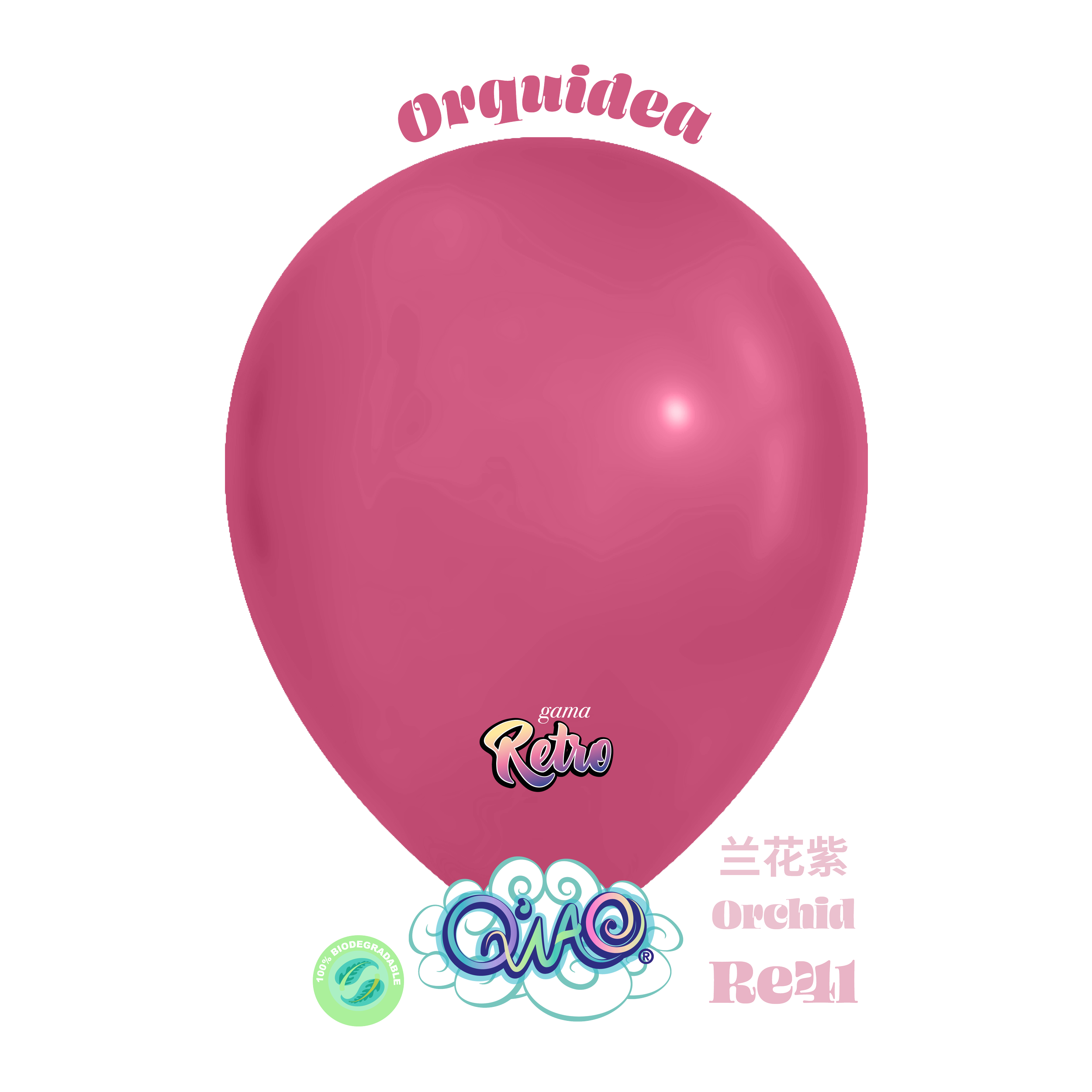 RE14 Globo Orquidea Rosa Retro Q´Wao. Látex biodegradable
