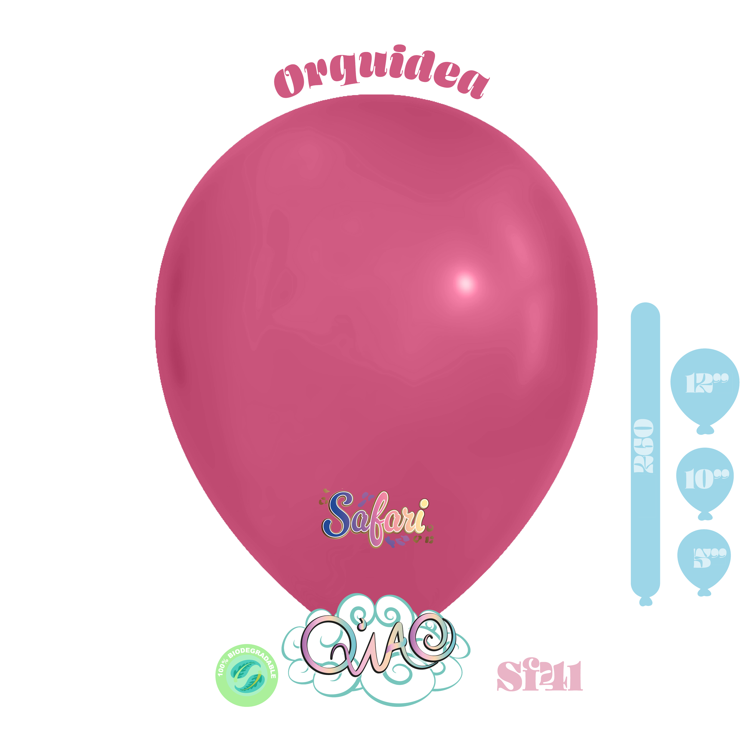 SF41 Orquídea Safari Globo de látex biodegradable
