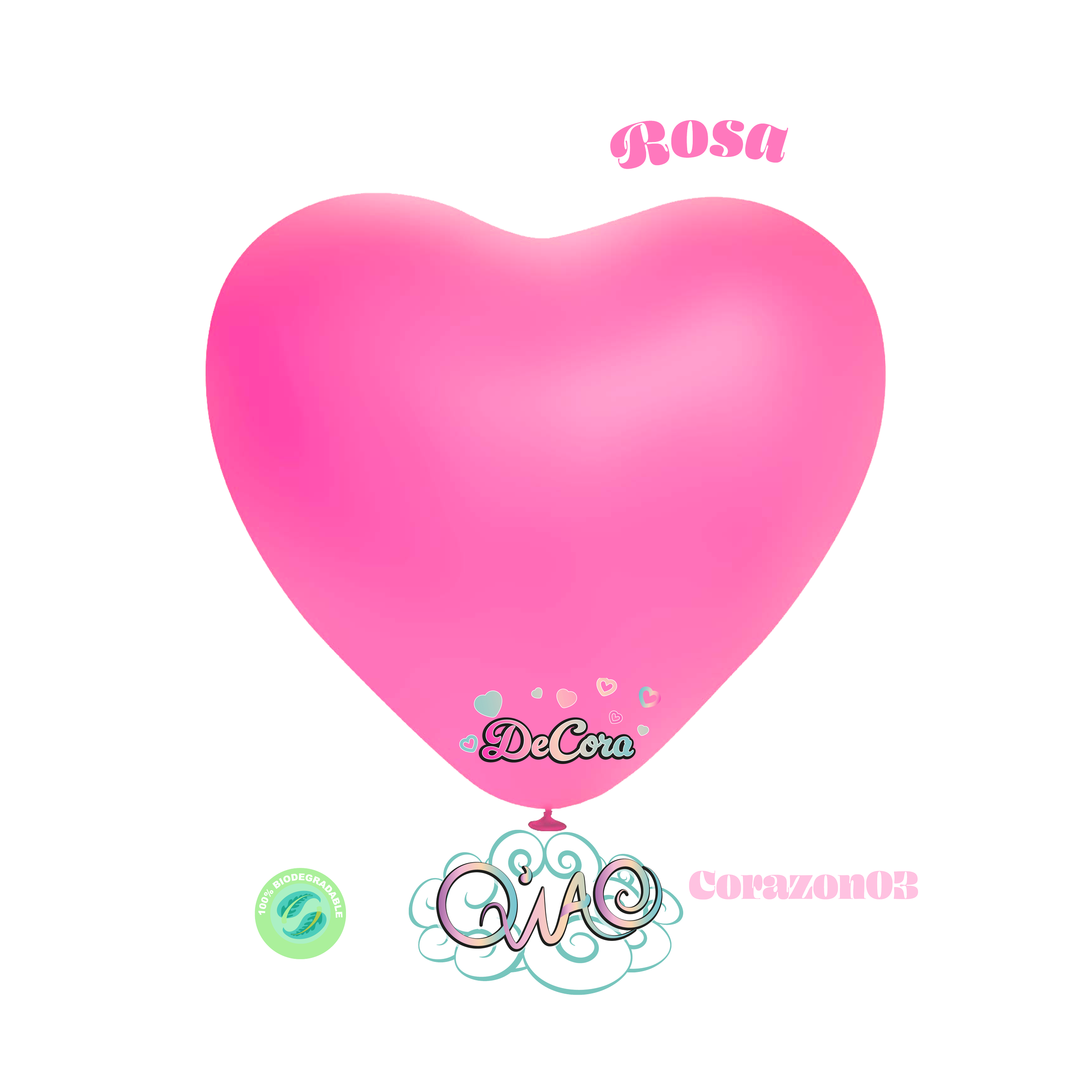RjCorazon03 Rosa globo de látex