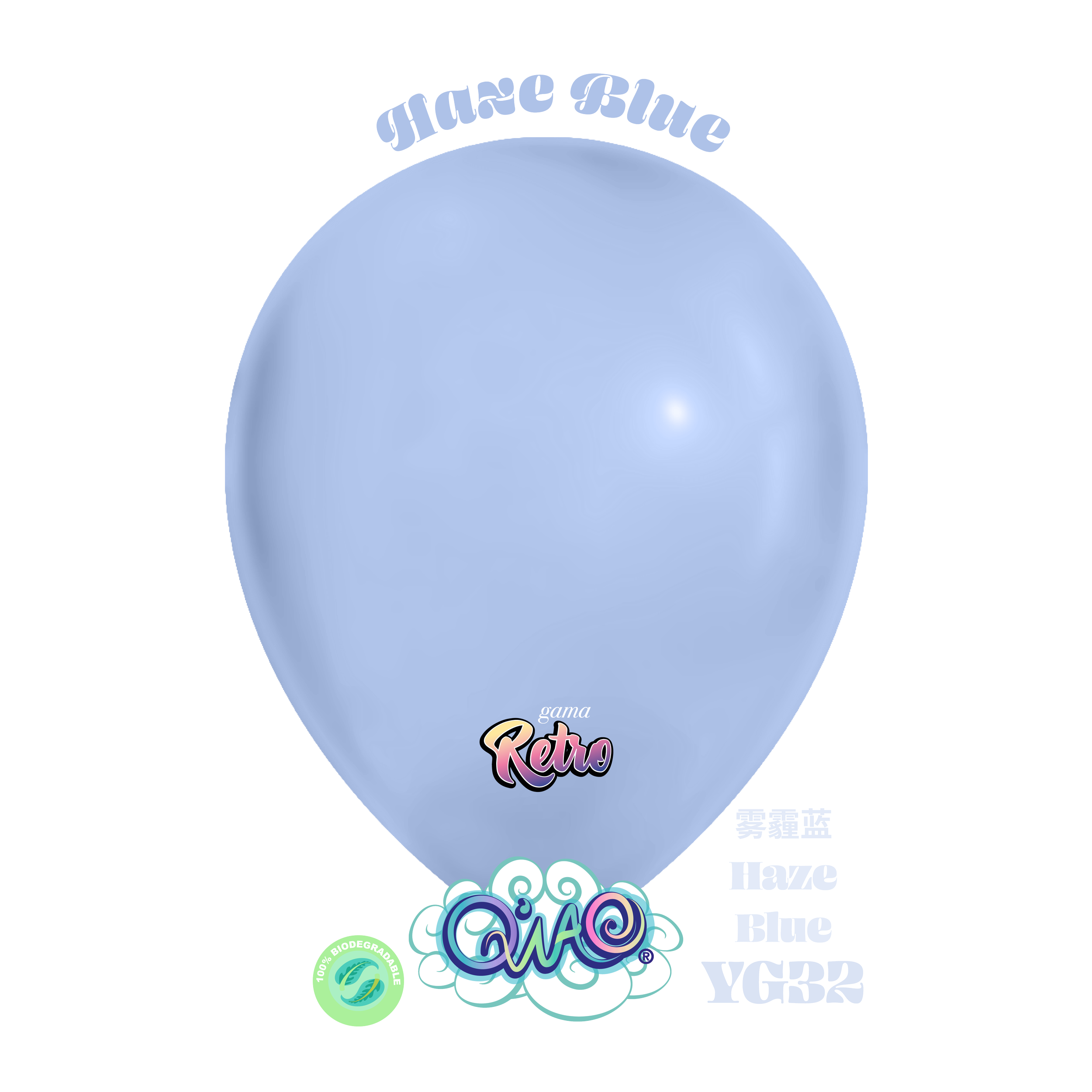 YG32 Globo Haze Blue Retro Q´Wao. Látex biodegradable