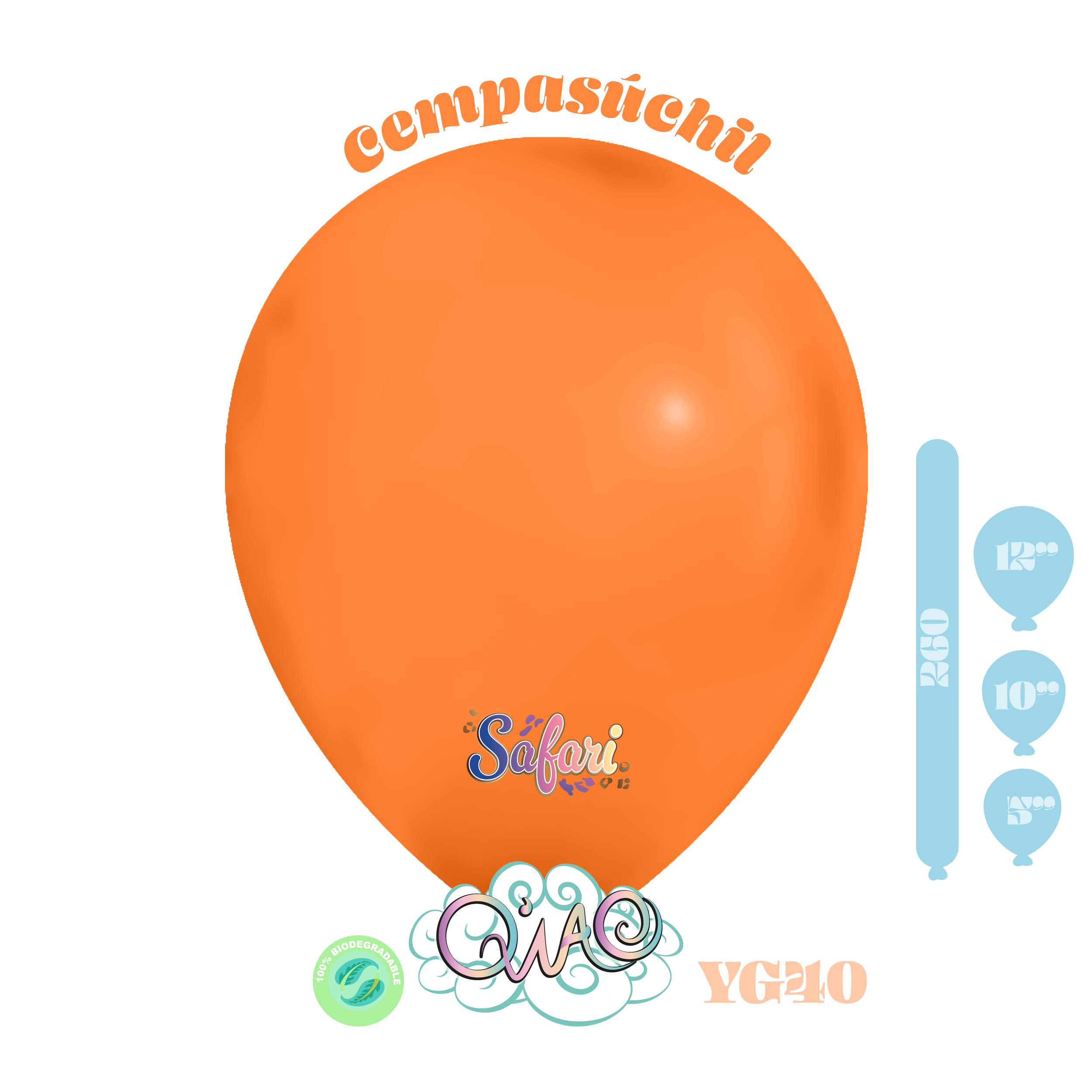 YG40 Cempasúchil Safari Globo de látex biodegradable