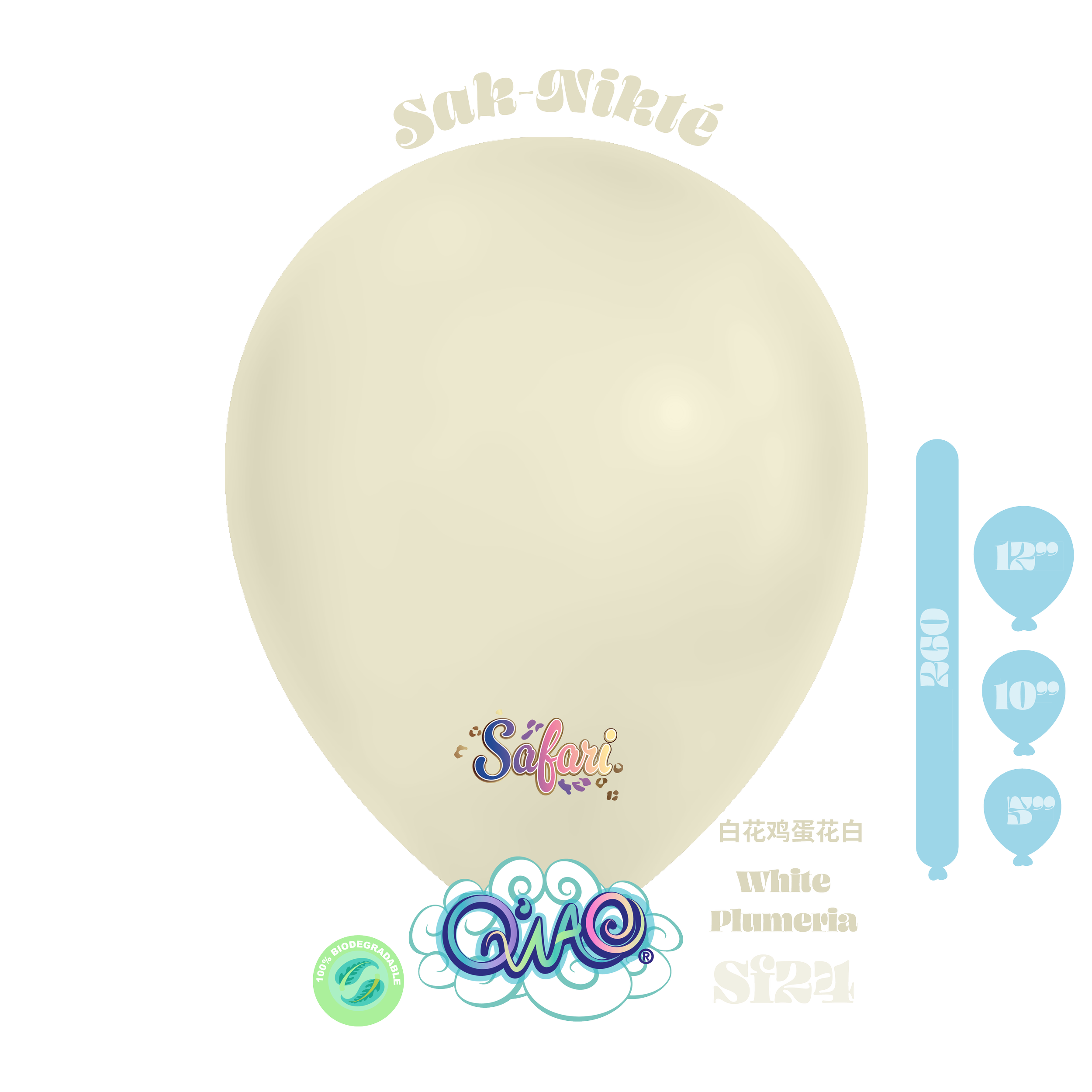 YG24 Sak-Nikté Safari Globo de látex biodegradable