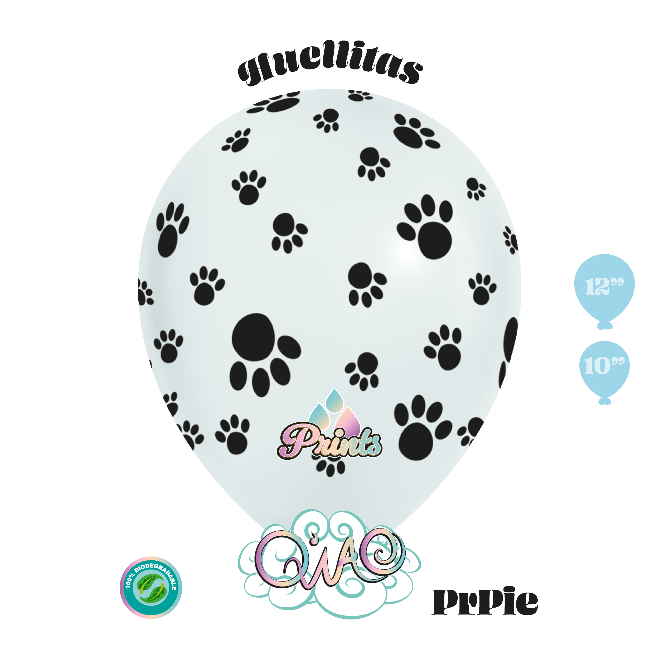 PrPie globo de látex de huellita