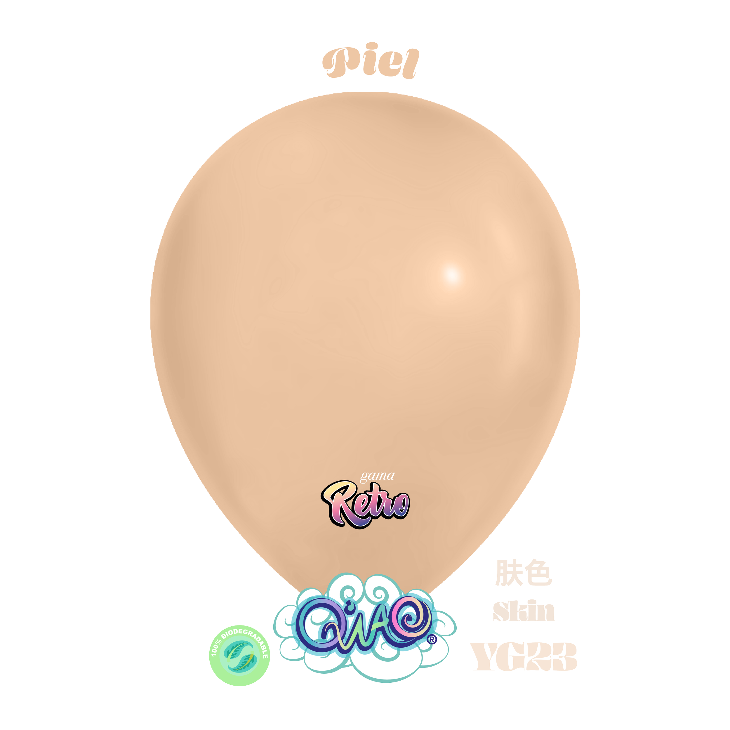 YG23 Globo Piel Retro Q´Wao. Látex biodegradable