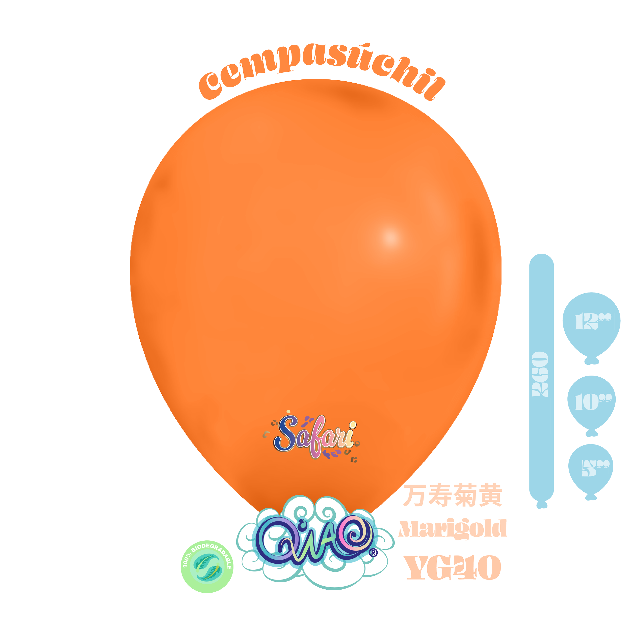 YG40 Cempasúchil Safari Globo de látex biodegradable