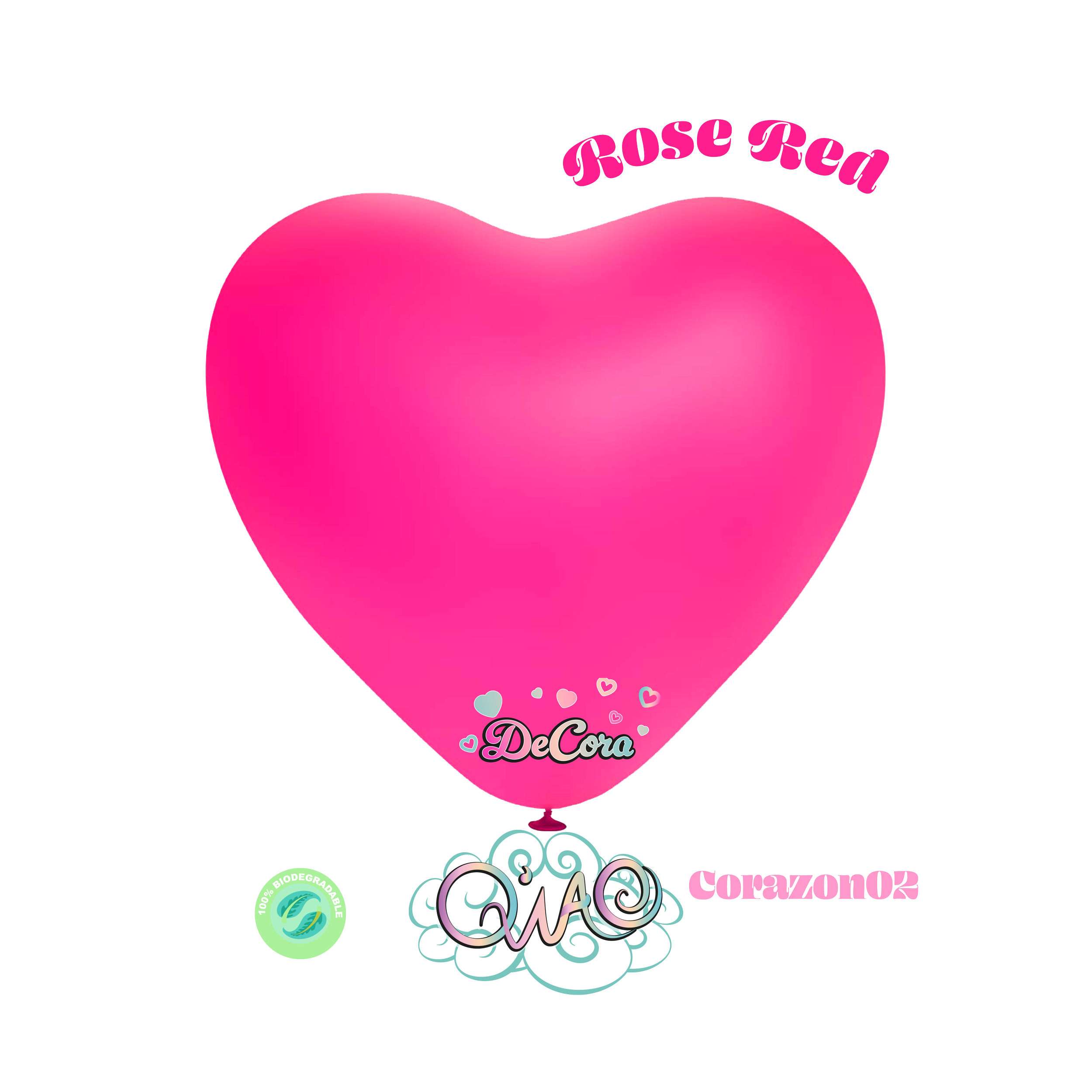 RjCorazon02 Corazón Rose Red globo de látex