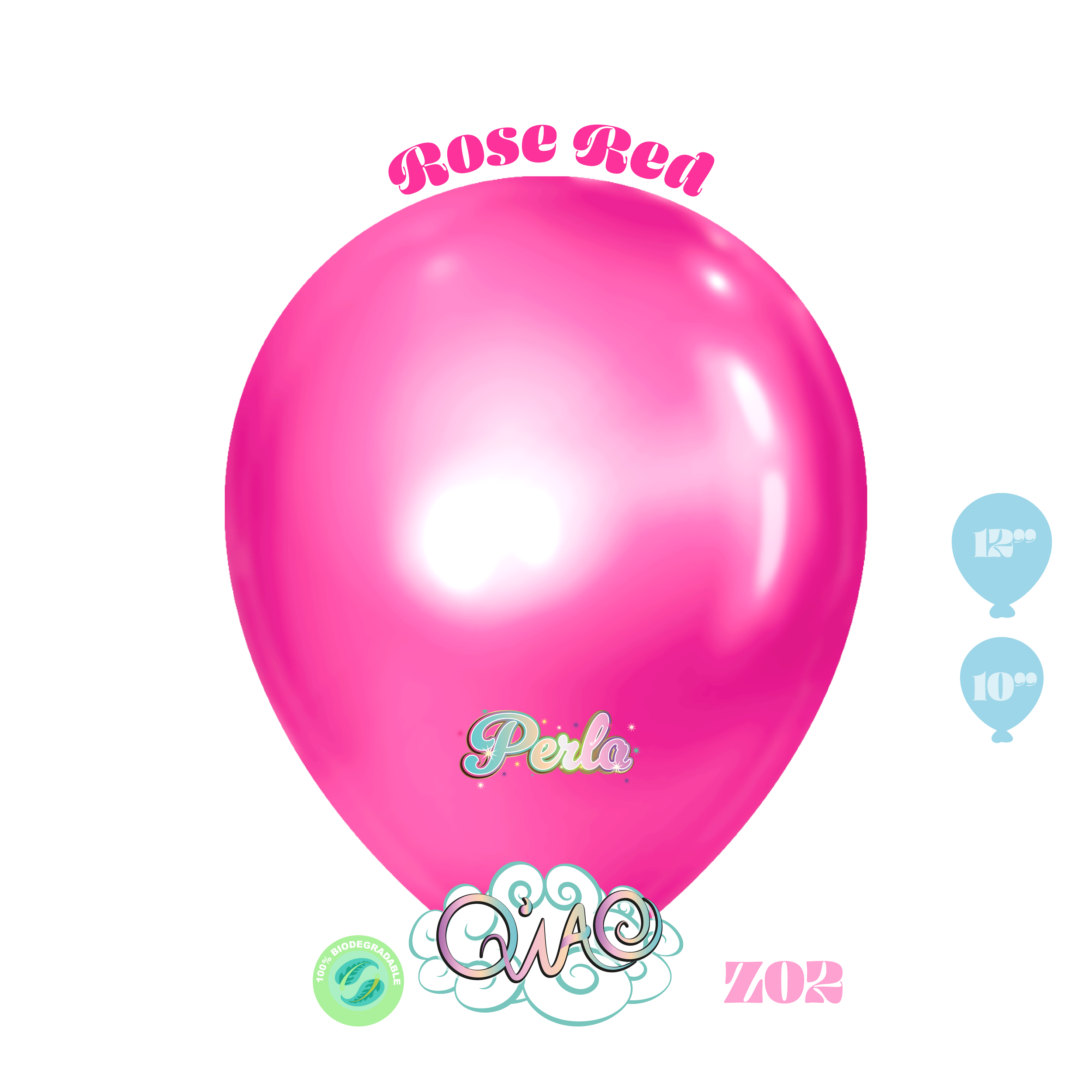 Z02 Rose Red Perla Globo de látex biodegradable