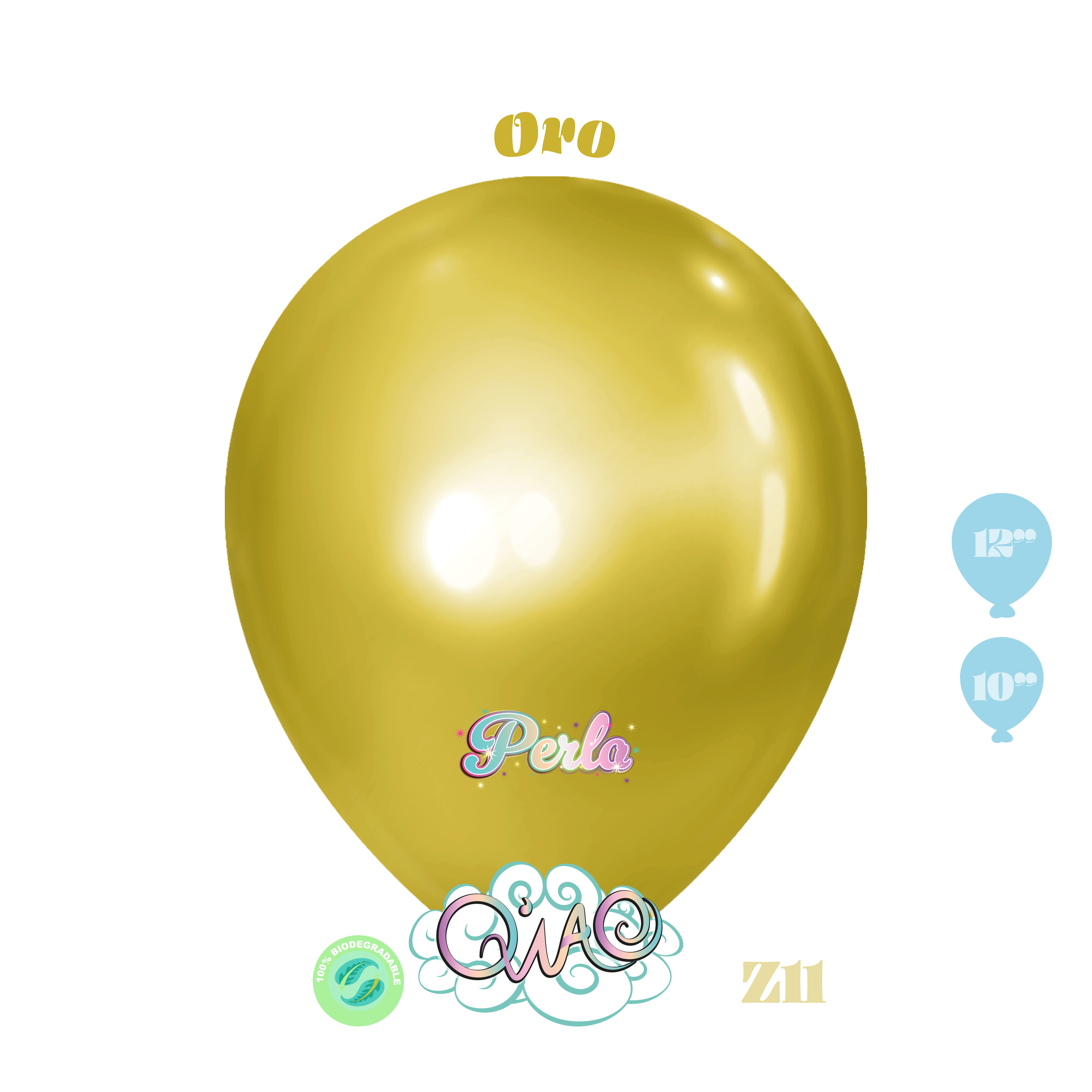 Z11 Oro Perla Globo de látex biodegradable