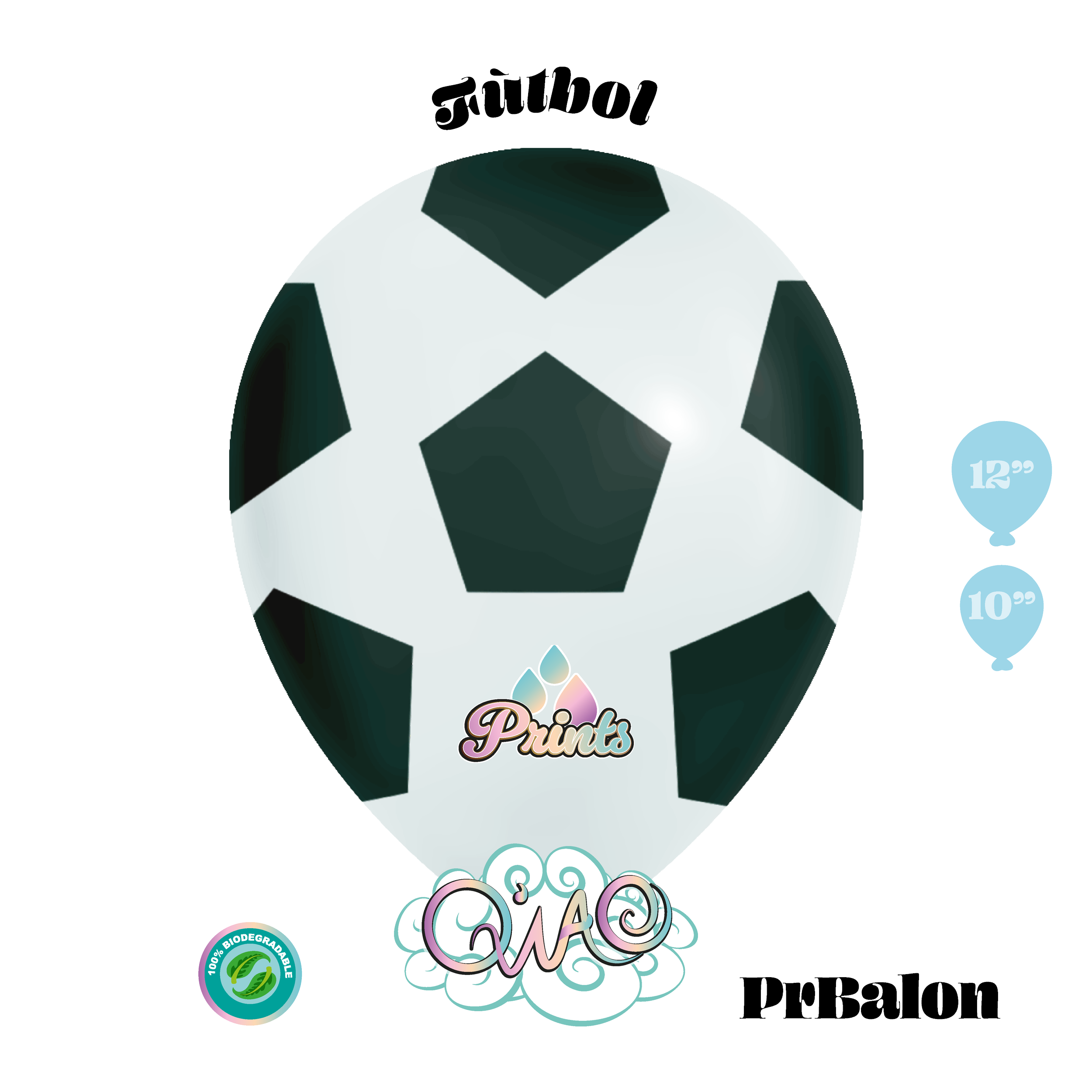 PrBalon globo de látex de balón de fútbol