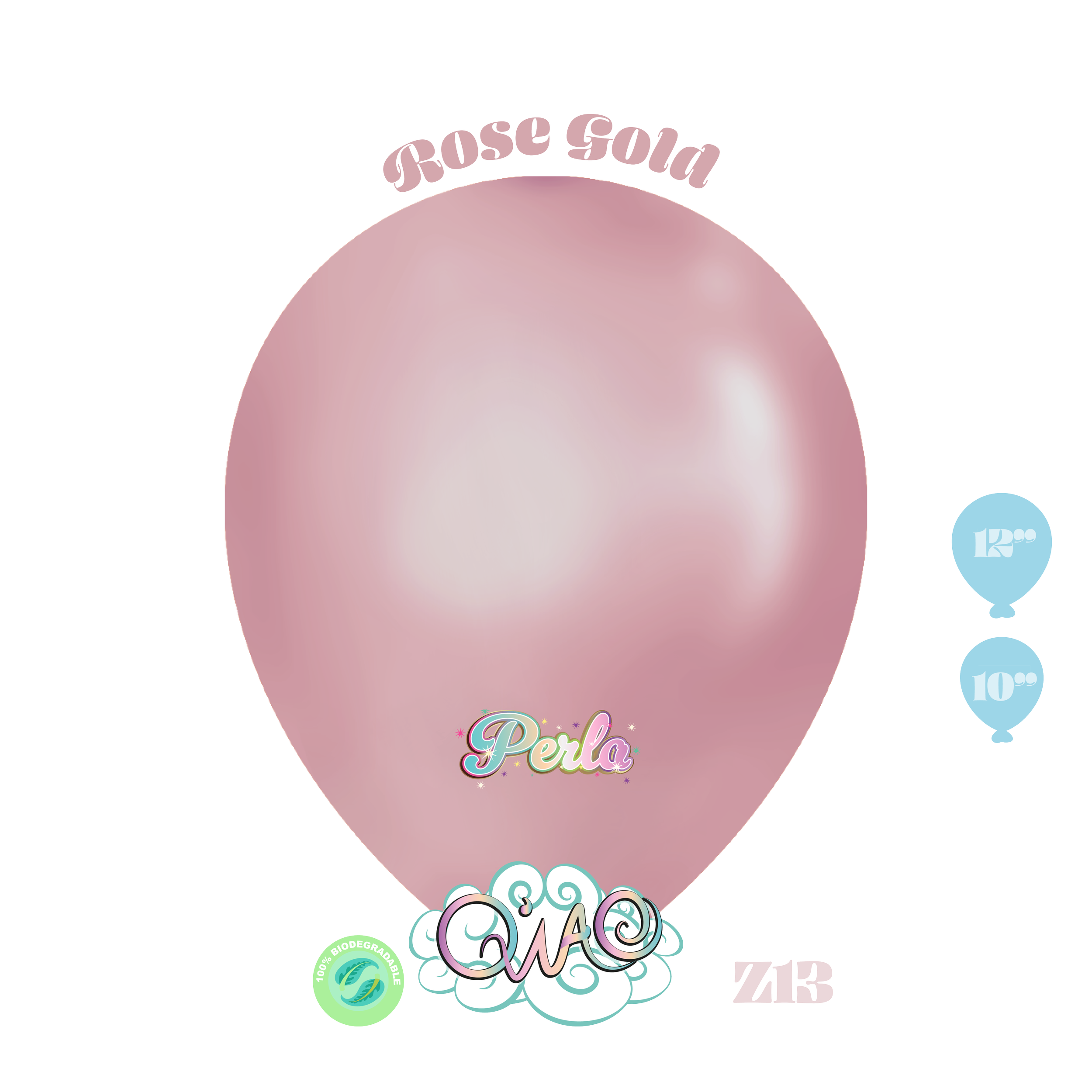 Z13 Rose Gold Perla Globo de látex biodegradable
