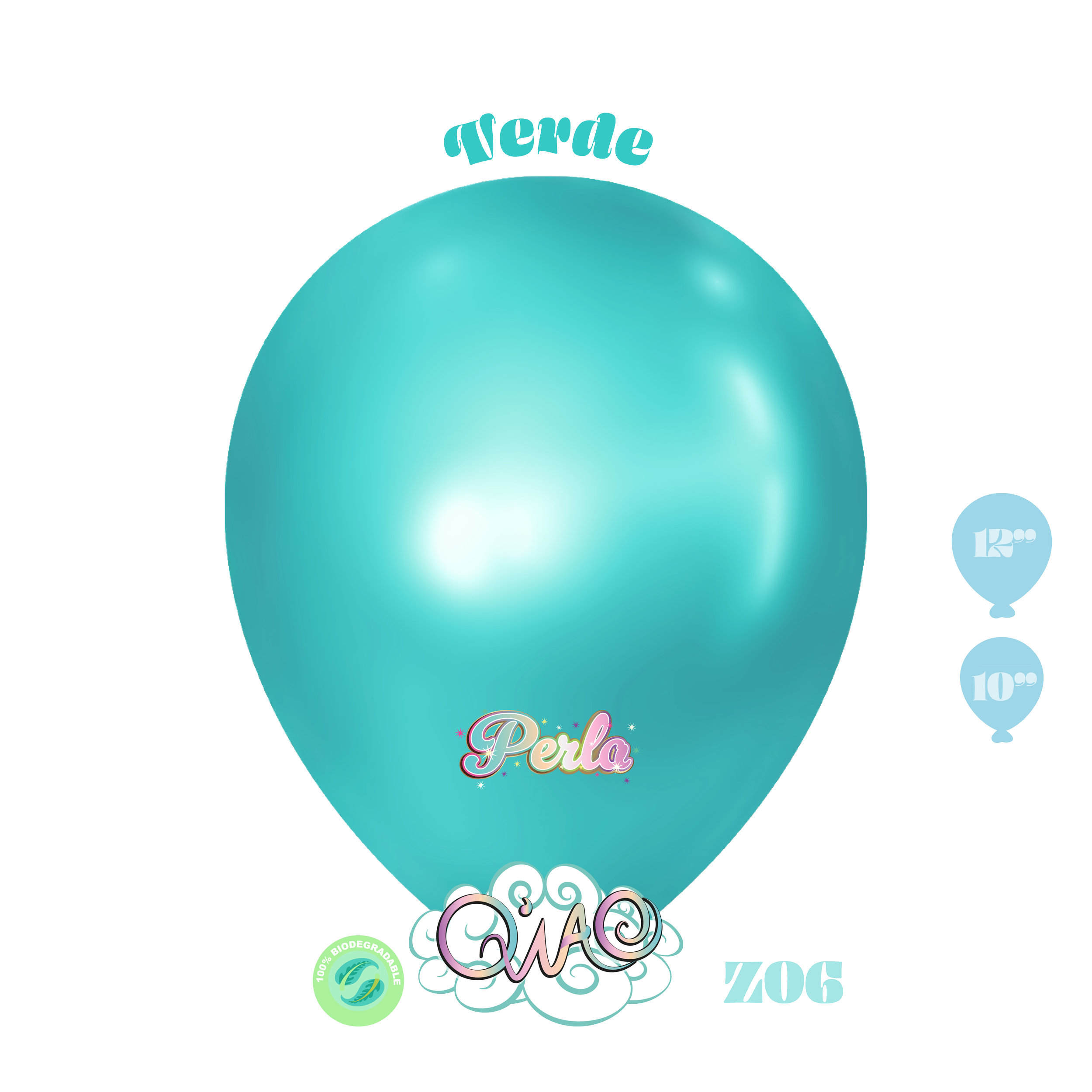 Z03 Verde Perla Globo de látex biodegradable