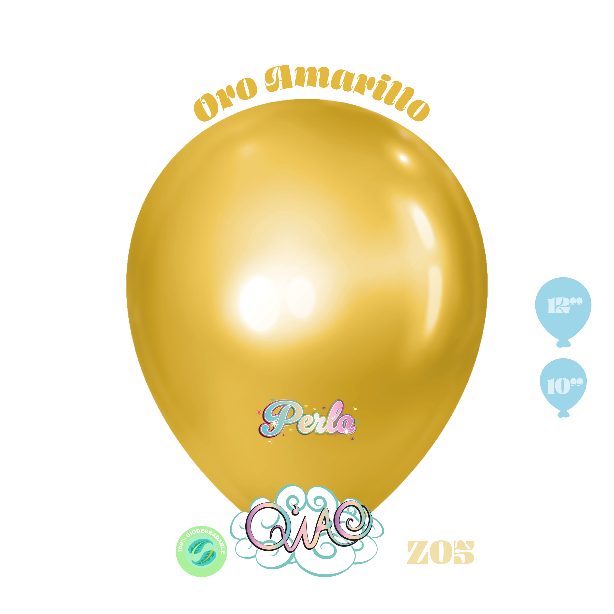 Z05 Oro Amarillo Perla Globo de látex biodegradable
