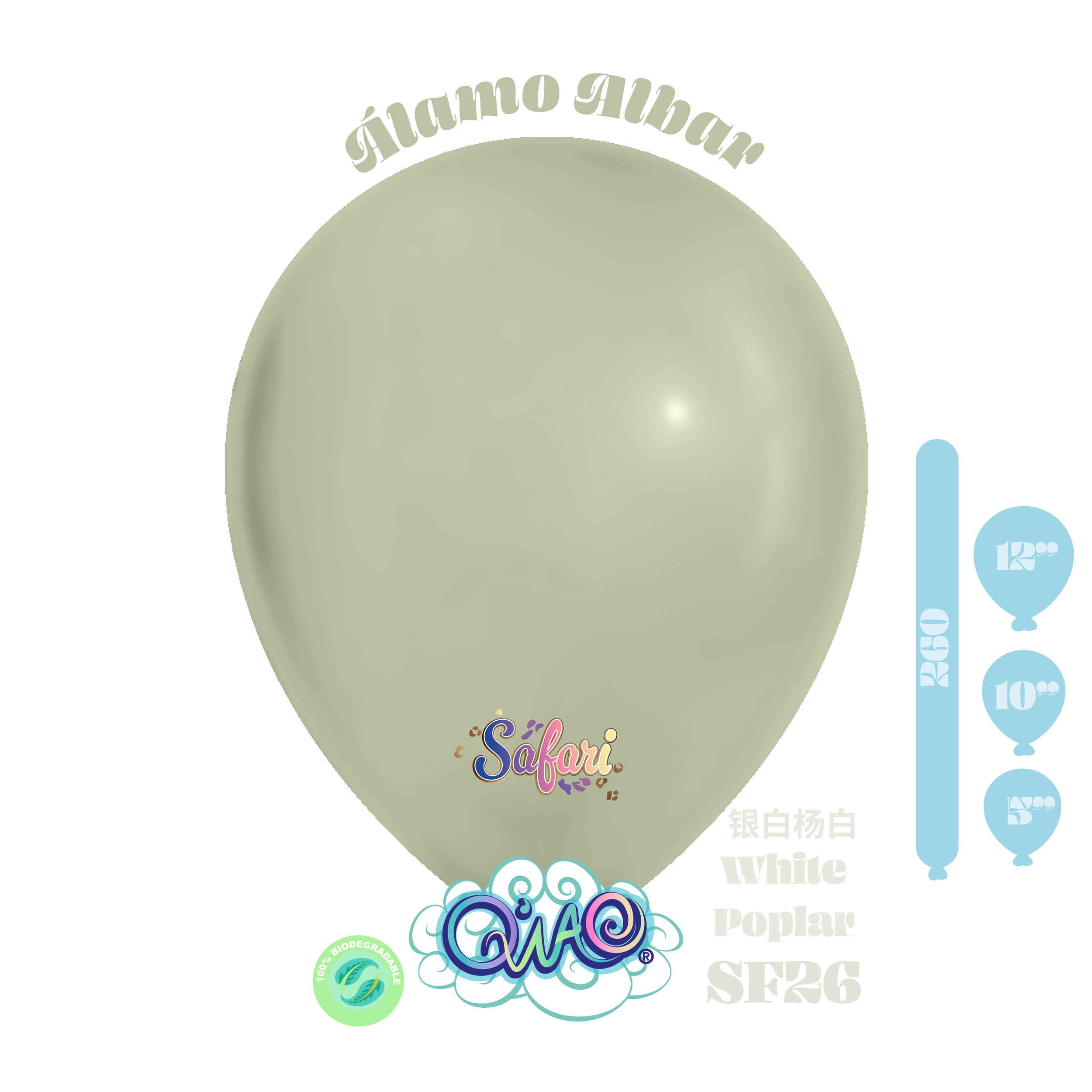 SF26 Álamo Albar Safari Globo de látex biodegradable