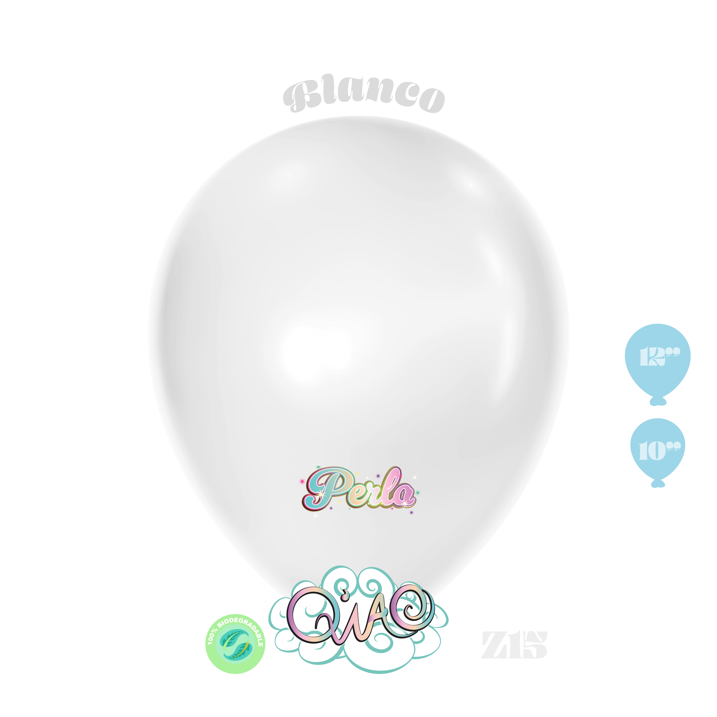 Z15 Blanco Perla Globo de látex biodegradable