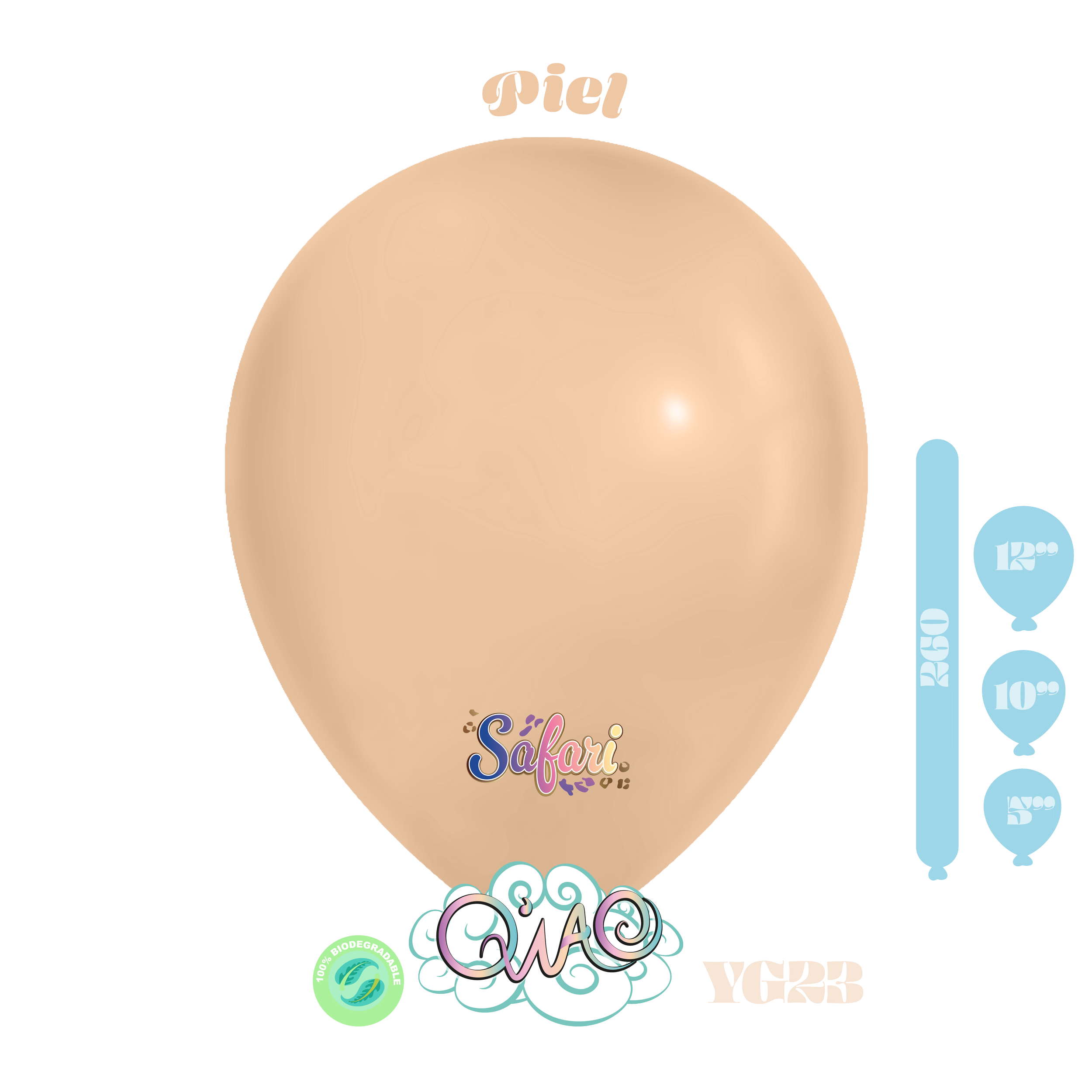 YG23 Piel Safari Globo de látex biodegradable