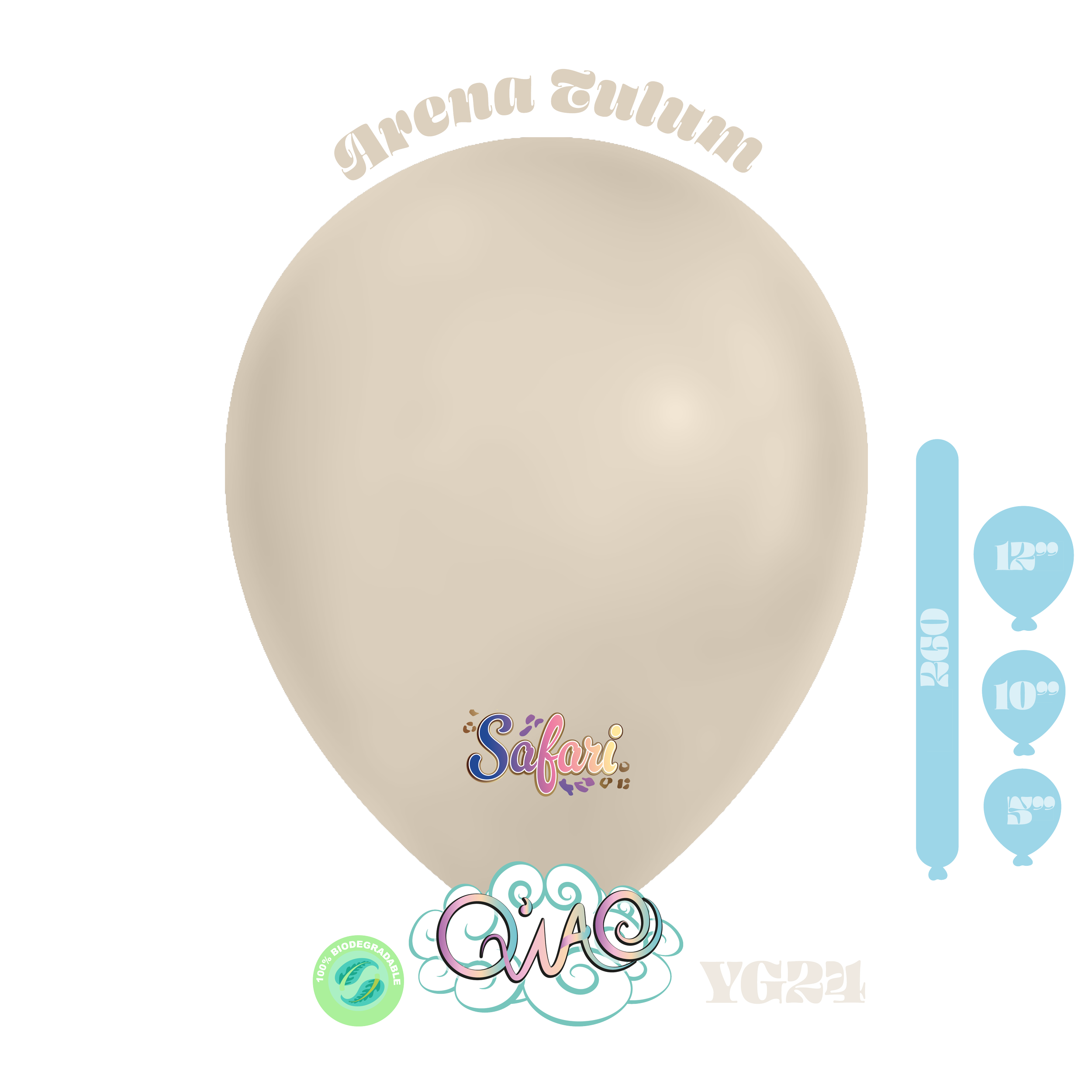 YG24 Arena Tulum Safari Globo de látex biodegradable