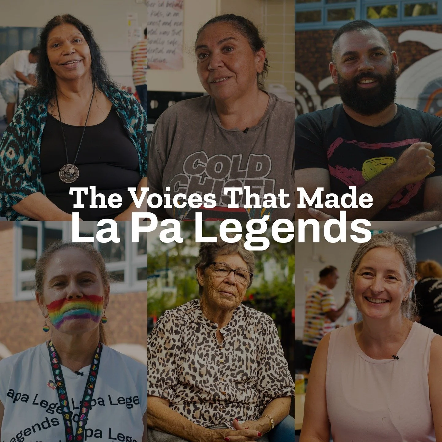 The voices at made La Pa Legends possible: Auntie Barb Simms, Kooncha Brown, Selina Brown, Dennis Golding, Vanessa Mason and Jo Connolly.

Come see the voices that made La Pa Legends at @flickerfest on Monday 26th!
#firstnation #lgbtqia #documentary