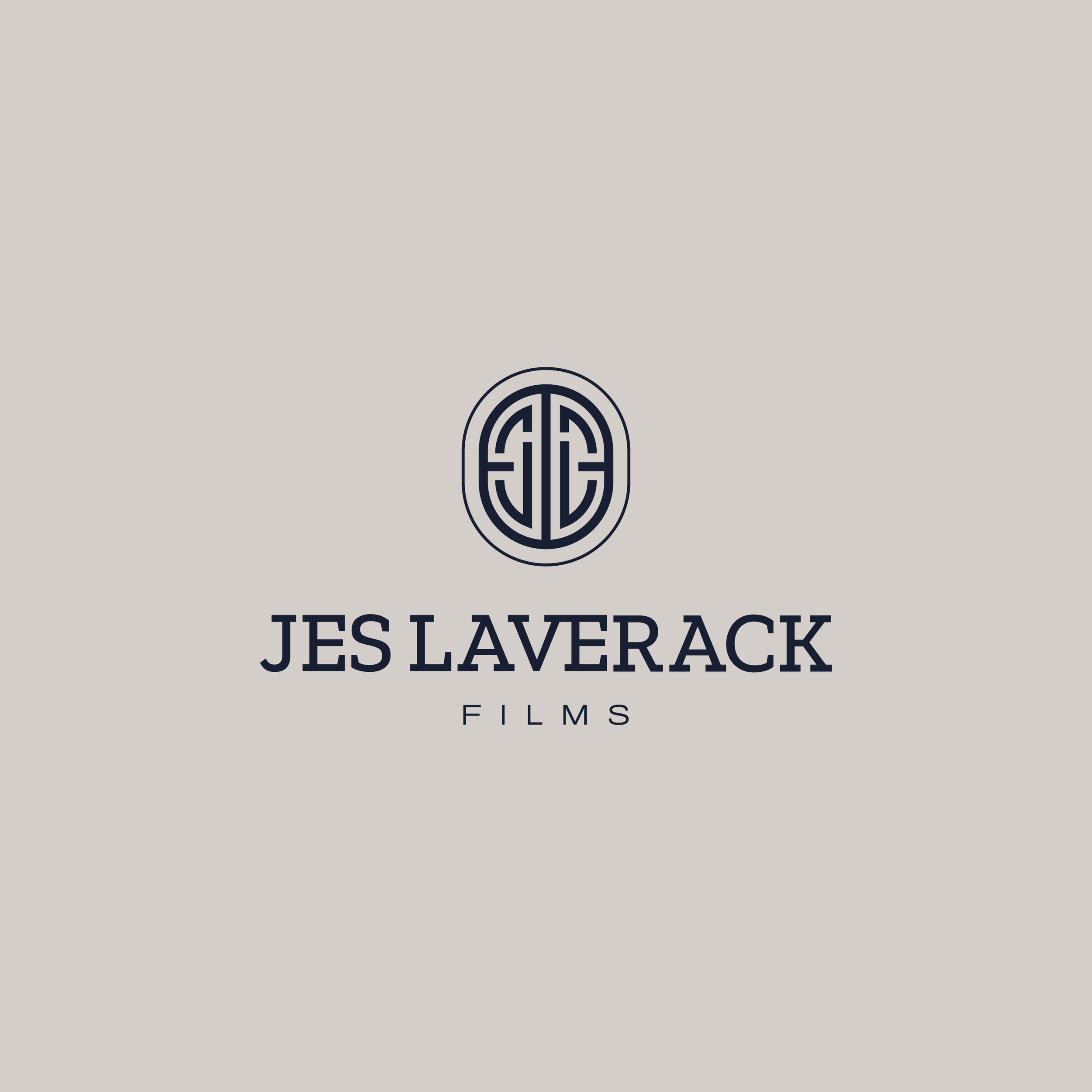 Logo for Jess Laverack Films, featuring a stylized monogram with the initials J and L, and the company name beneath in navy text on a light gray background.