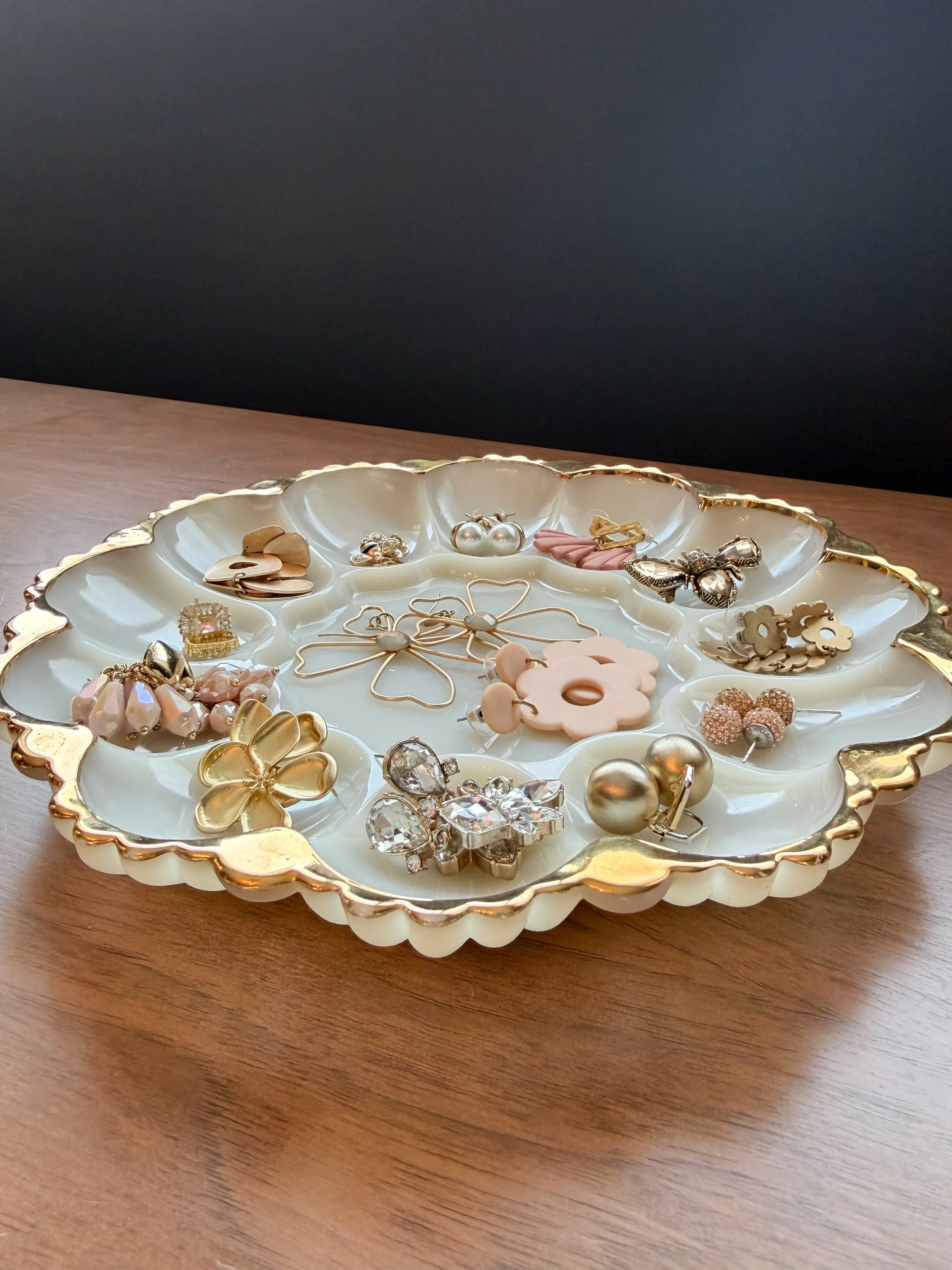 Margarete the Milk Glass Gilded Dish