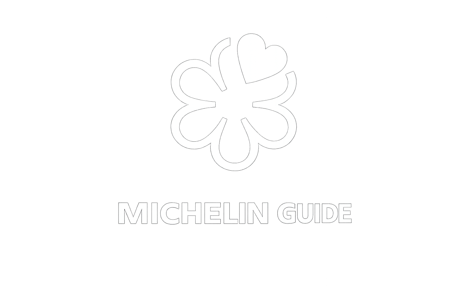 Neon sign with a four-leaf clover and heart at the top, and the text 'MICHELIN GUIDE' illuminated below.