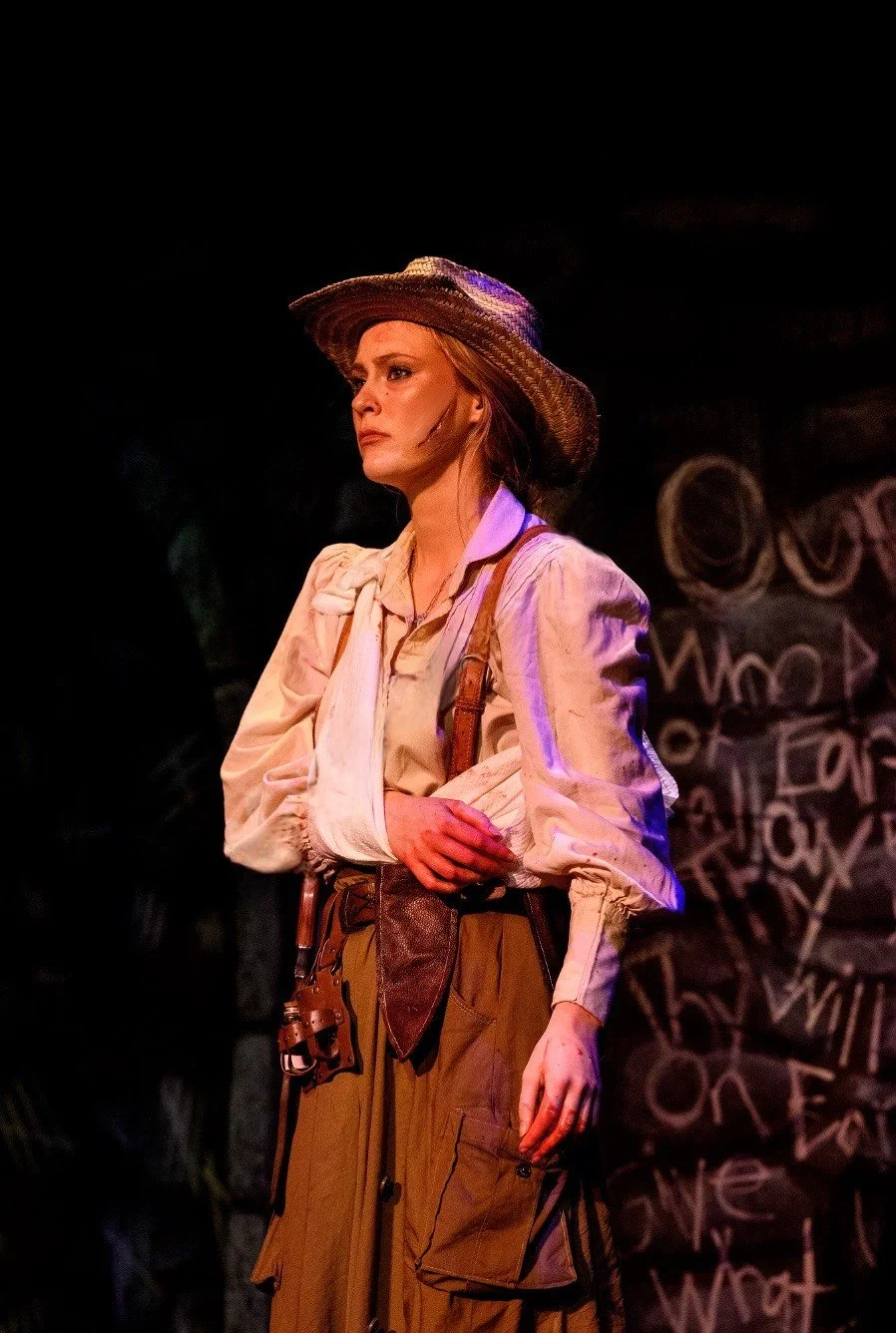 Faith Hargadon as Dr, Van Helsing in West Virginia University Dracula A Feminist Revenge Fantasy by Kate Hamill