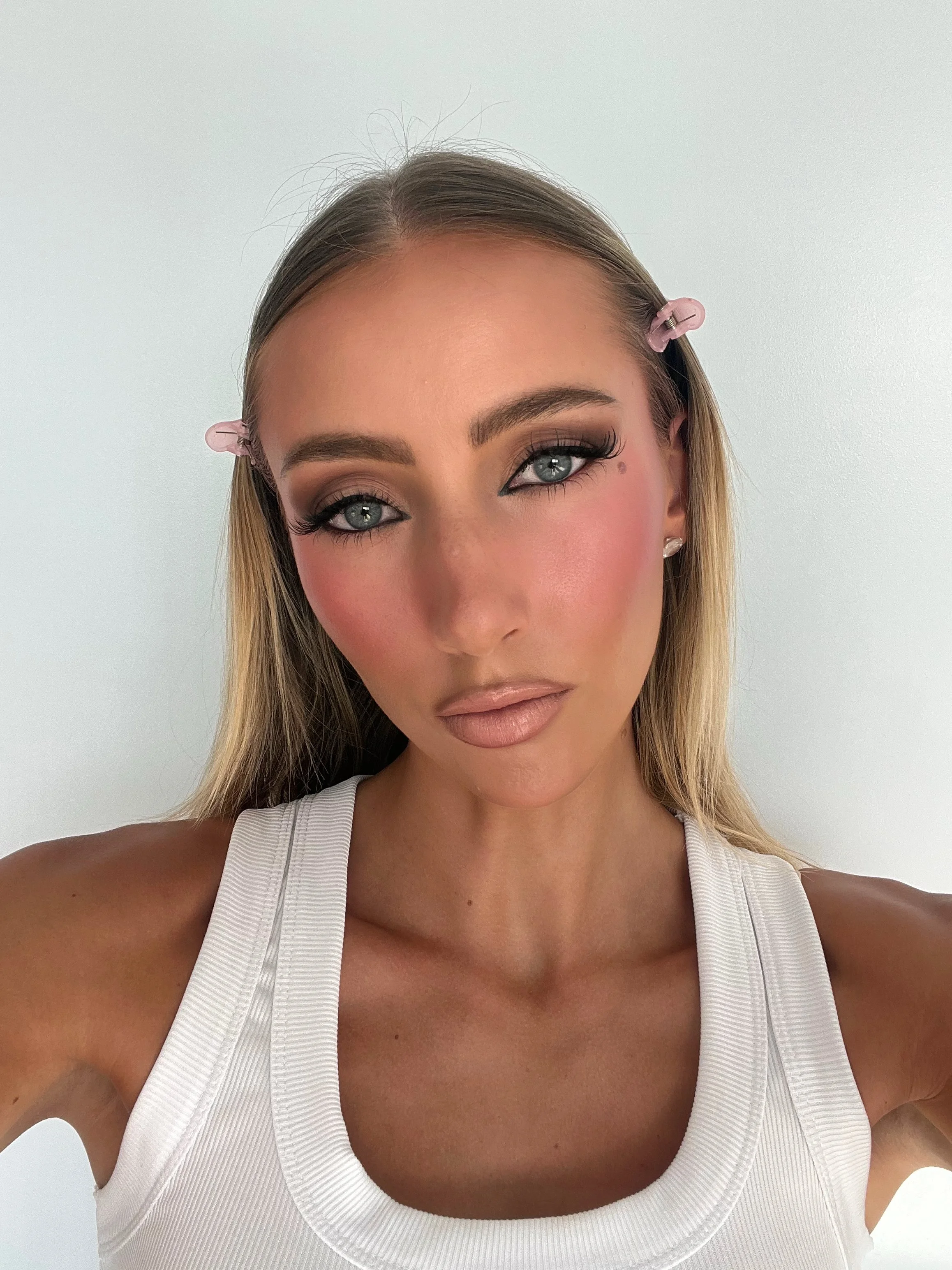 baby pink blush makeup for an event in Melbourne's CBD