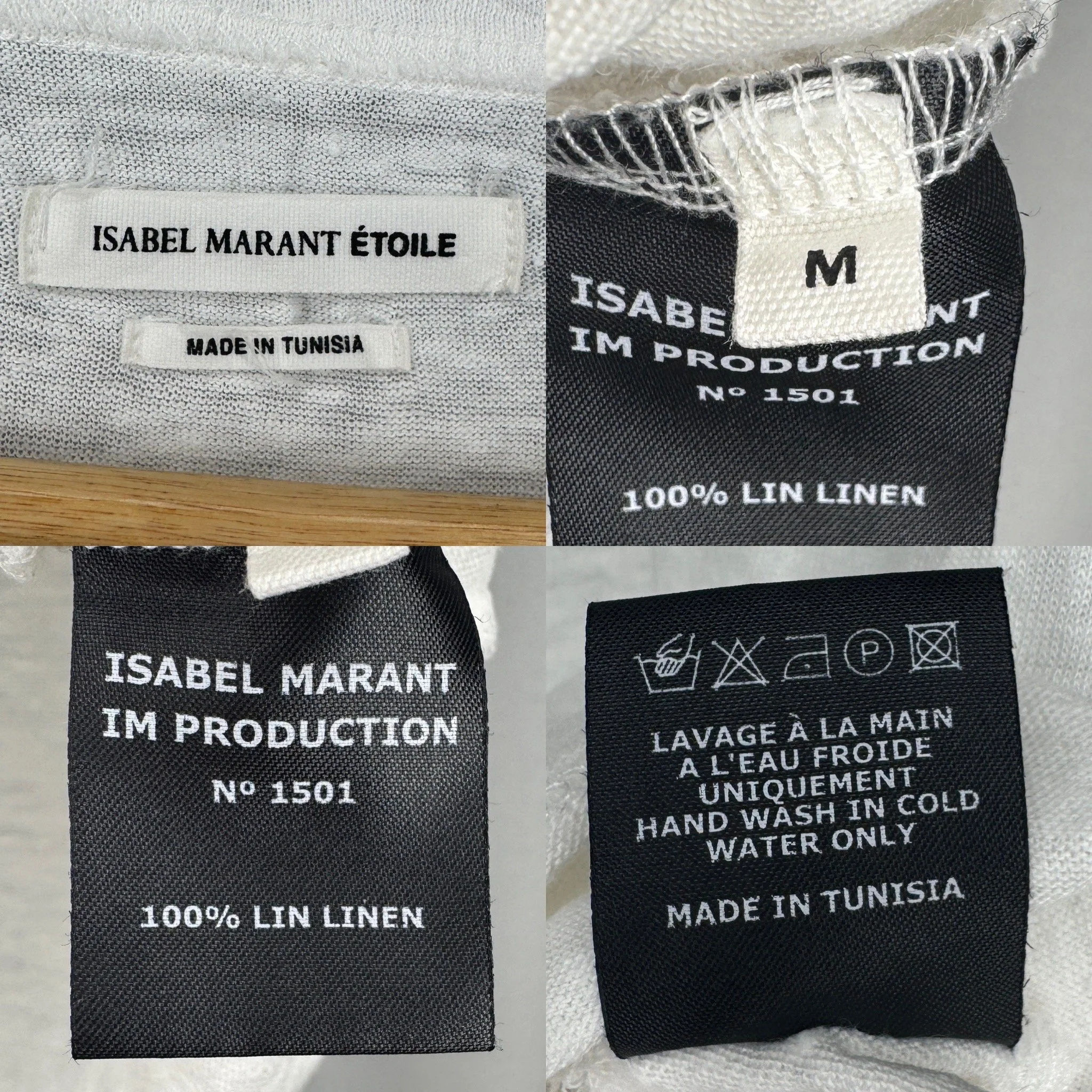 Care Labels Arranged Using A Layout App To Sell Clothing
