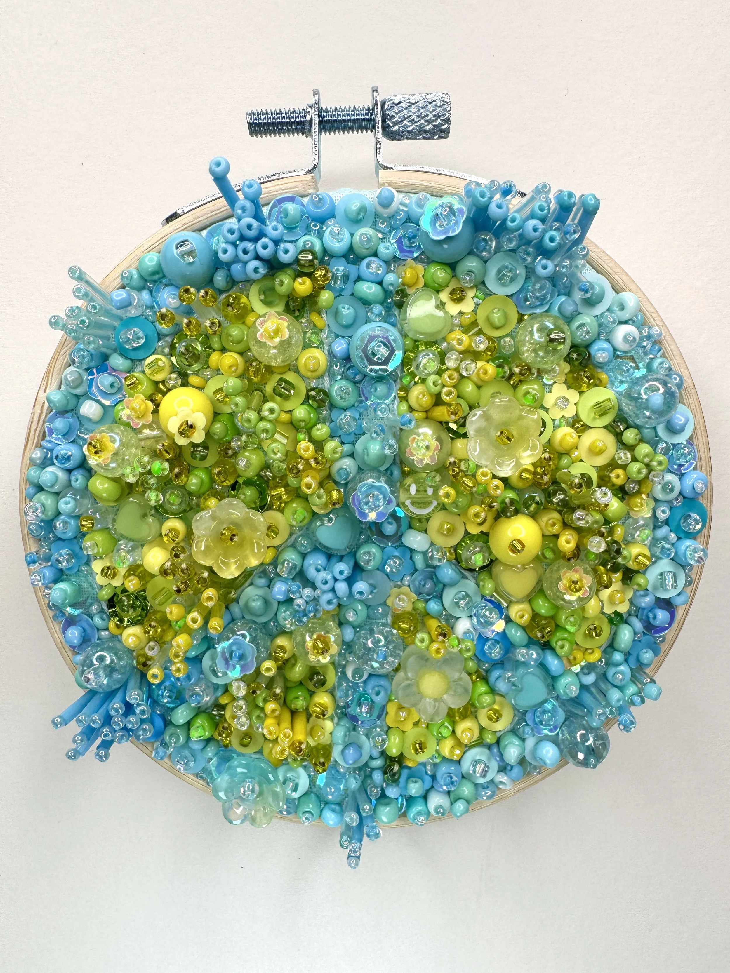 Peace Sign Bead Embroidery Hoop