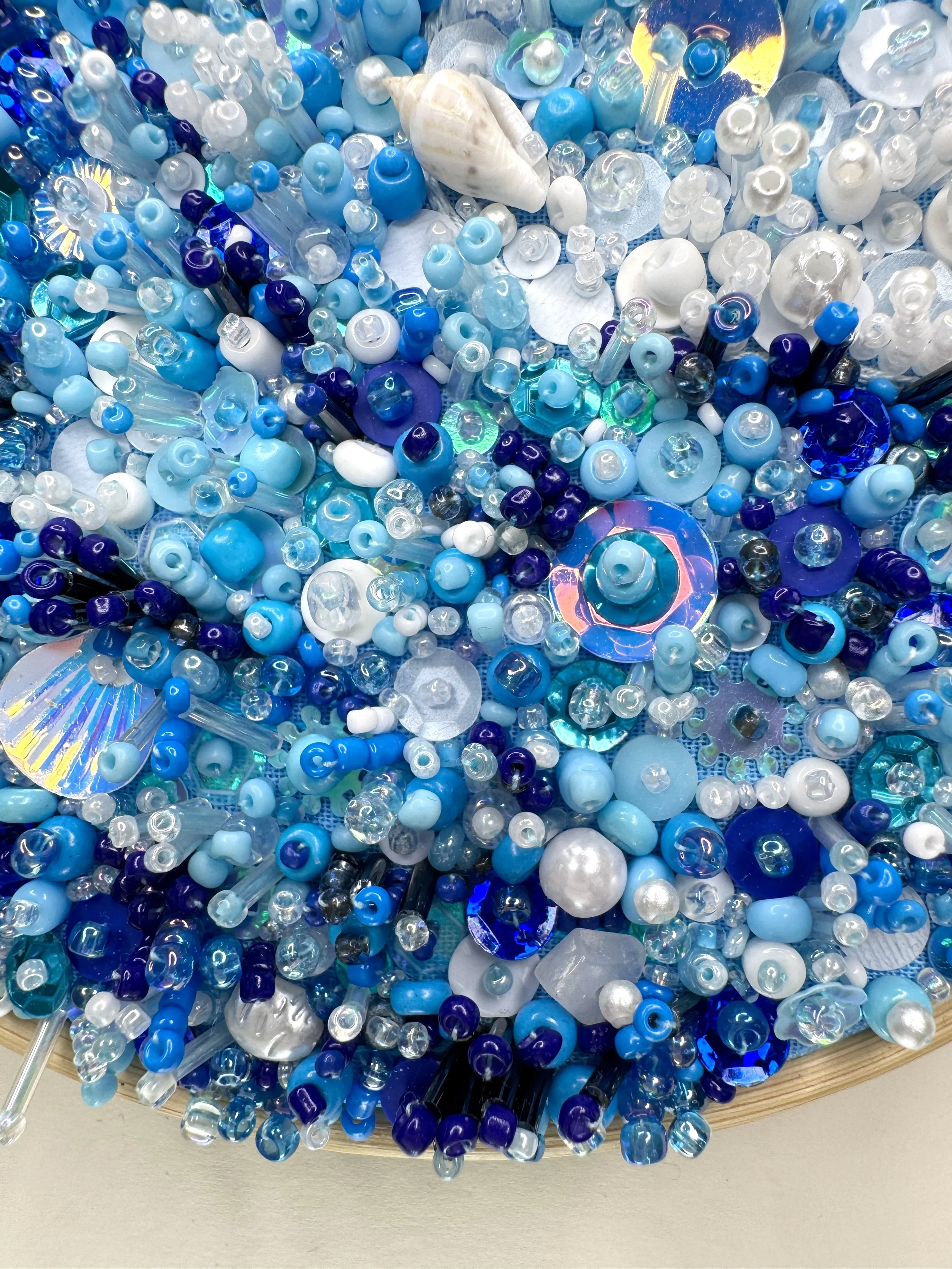 Ocean Wave Bead Embroidery Close Up