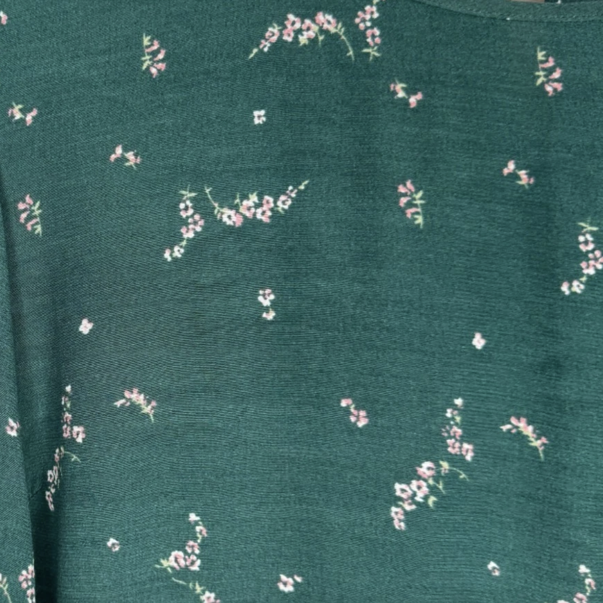 Discolouration on Green Print Fabric