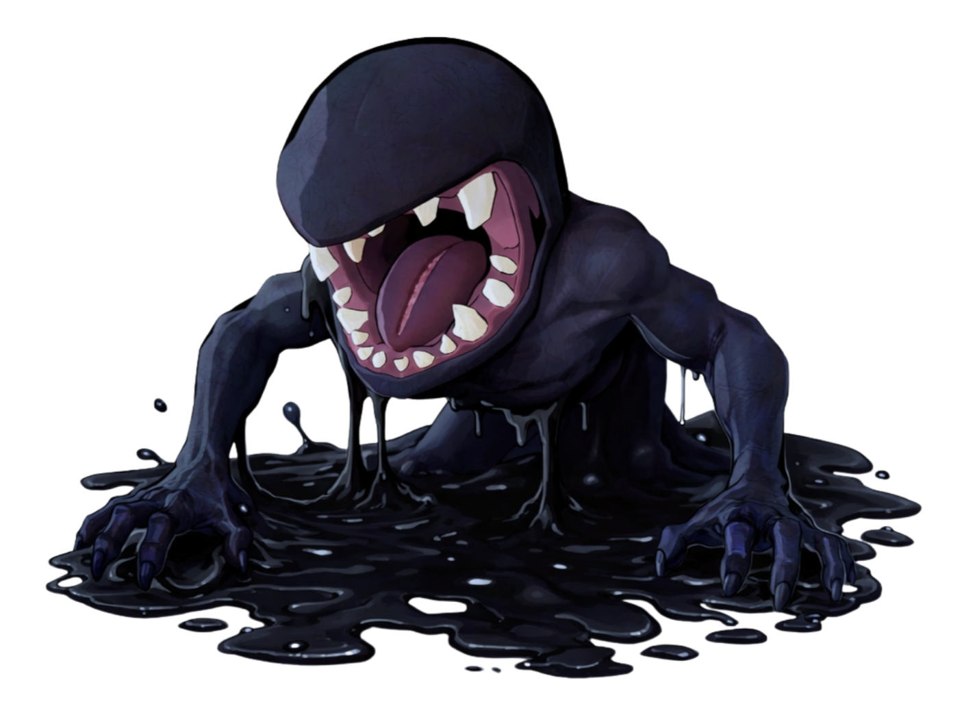 An umbramite crawling out of the black goop.