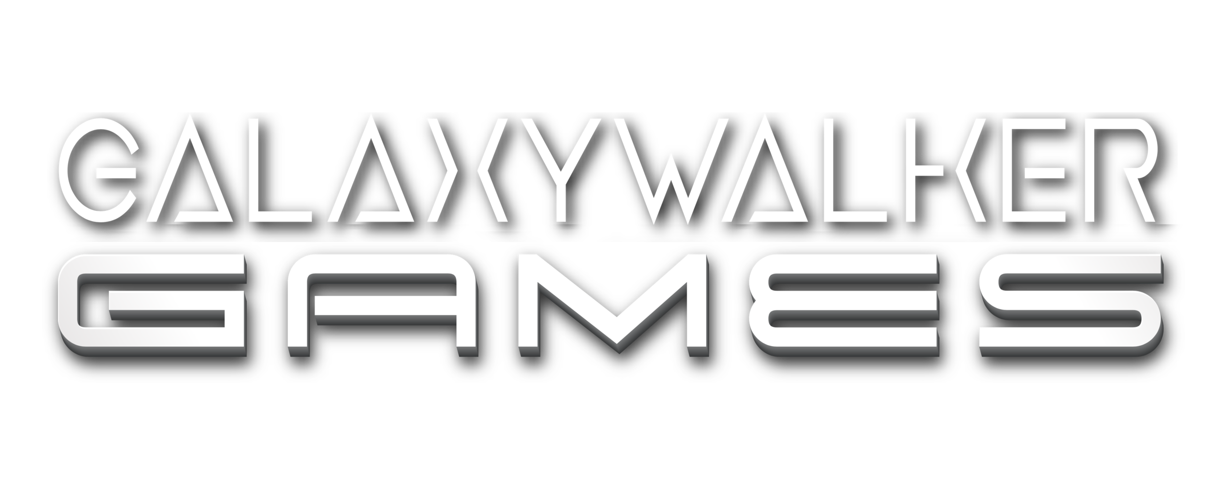 Galaxy Walker Games logo in white on black background with stylized font.